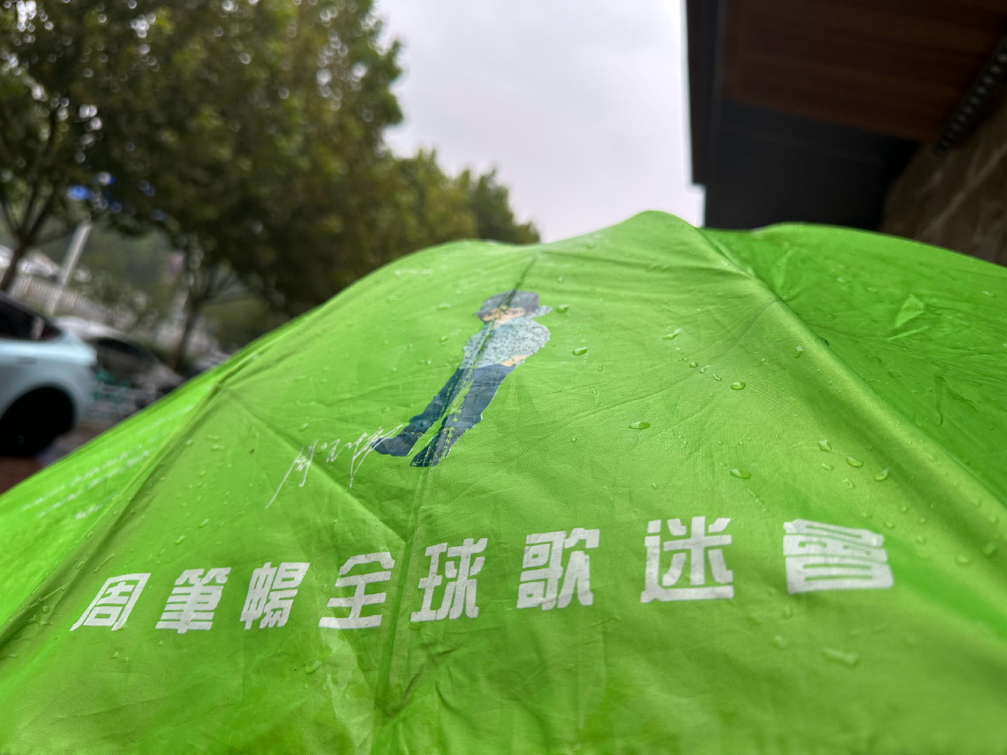 #周笔畅[超话]#  下雨天 得打这款伞[干饭人]依旧漏雨[允悲] ​