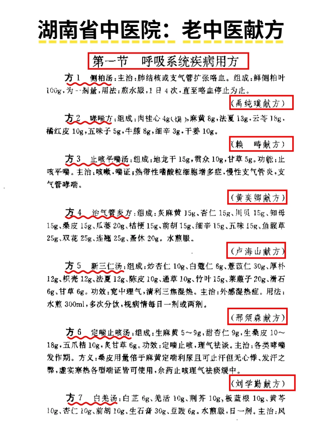 湖南省中医院：老中医无私献方（老书记载