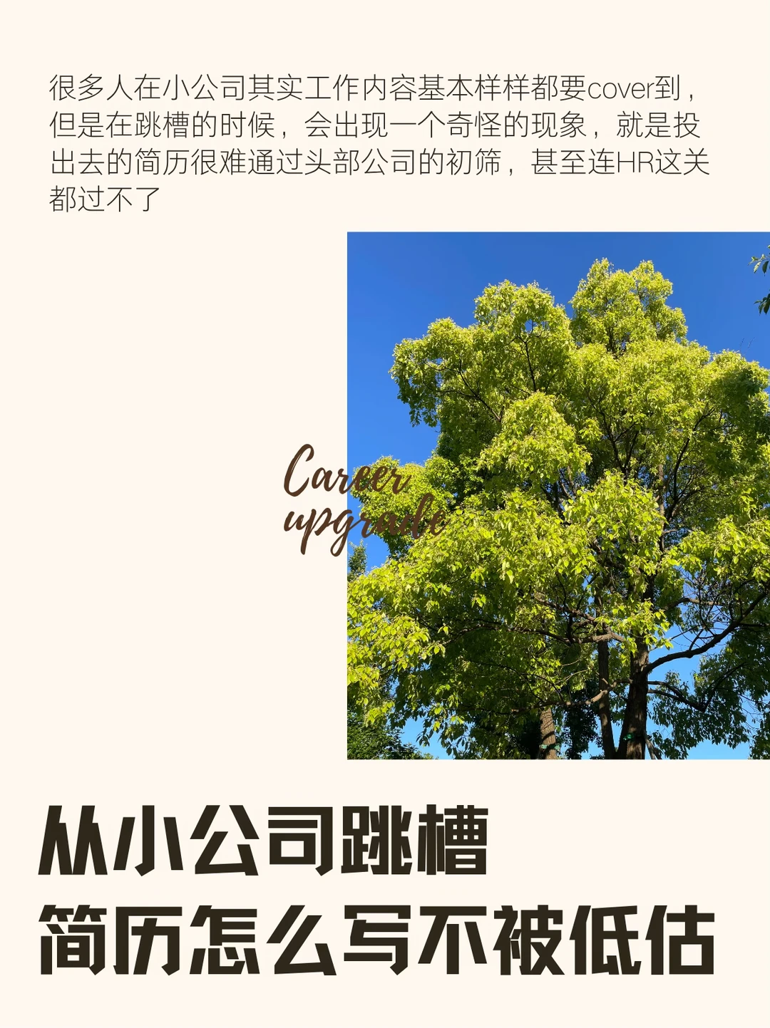 从小公司跳槽，简历怎么写不被低估