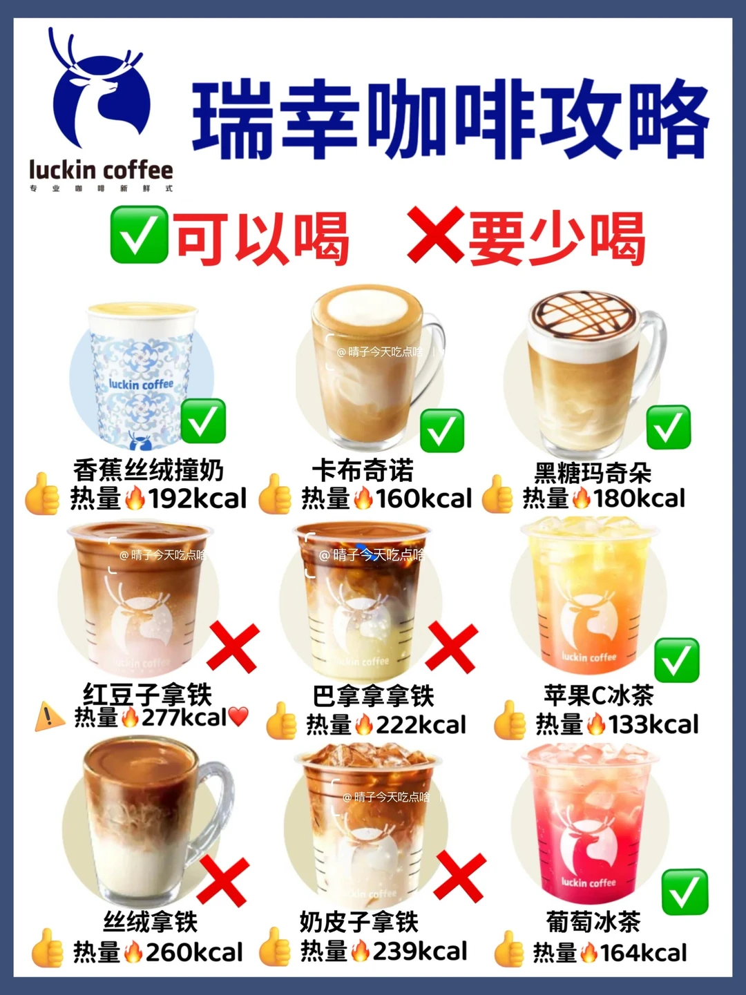 减脂期🔥瑞幸咖啡热量测评‼️附低卡攻略✅