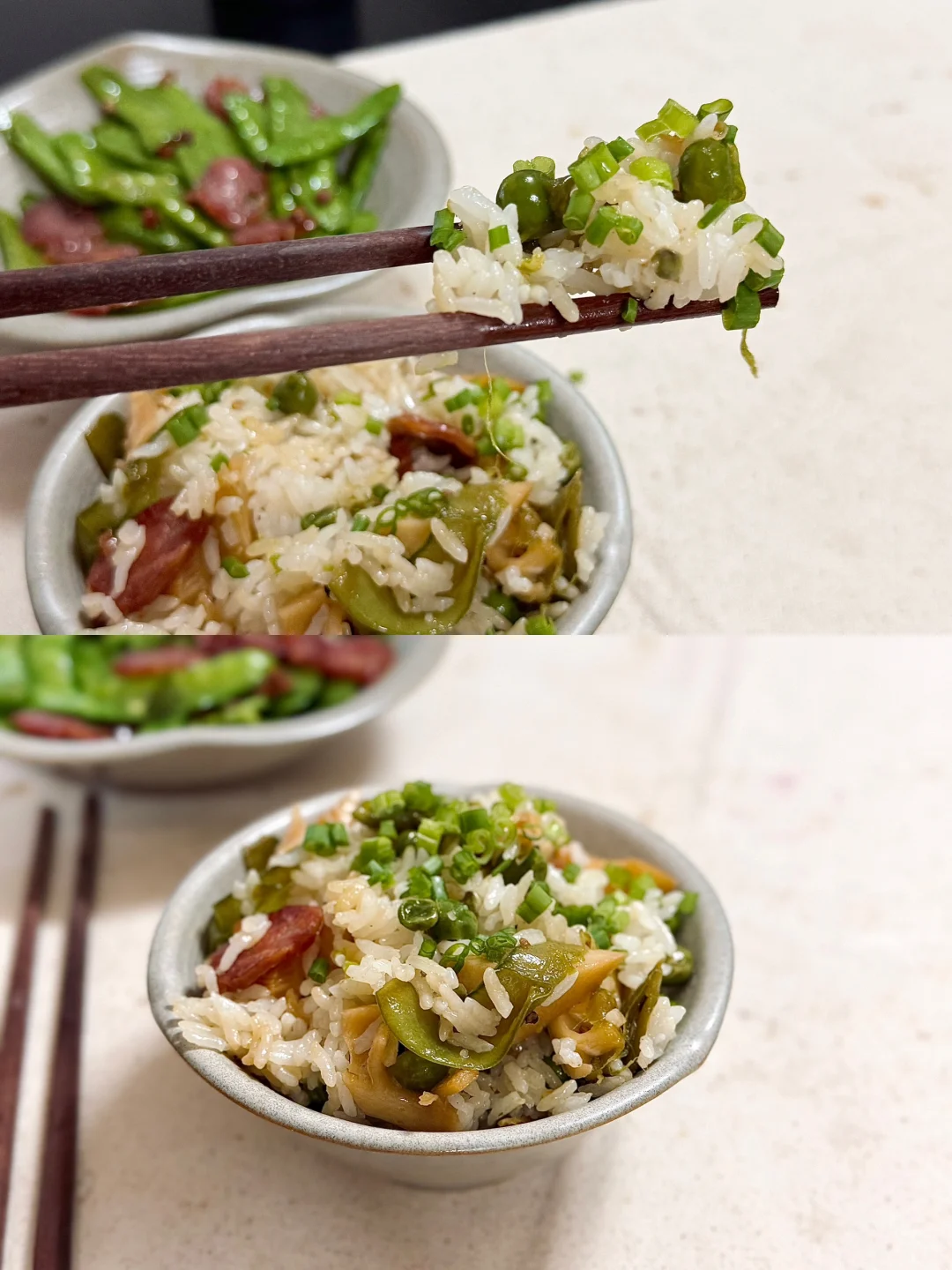 简单吃点🥢｜春天的味道🍃春笋豌豆腊焖饭