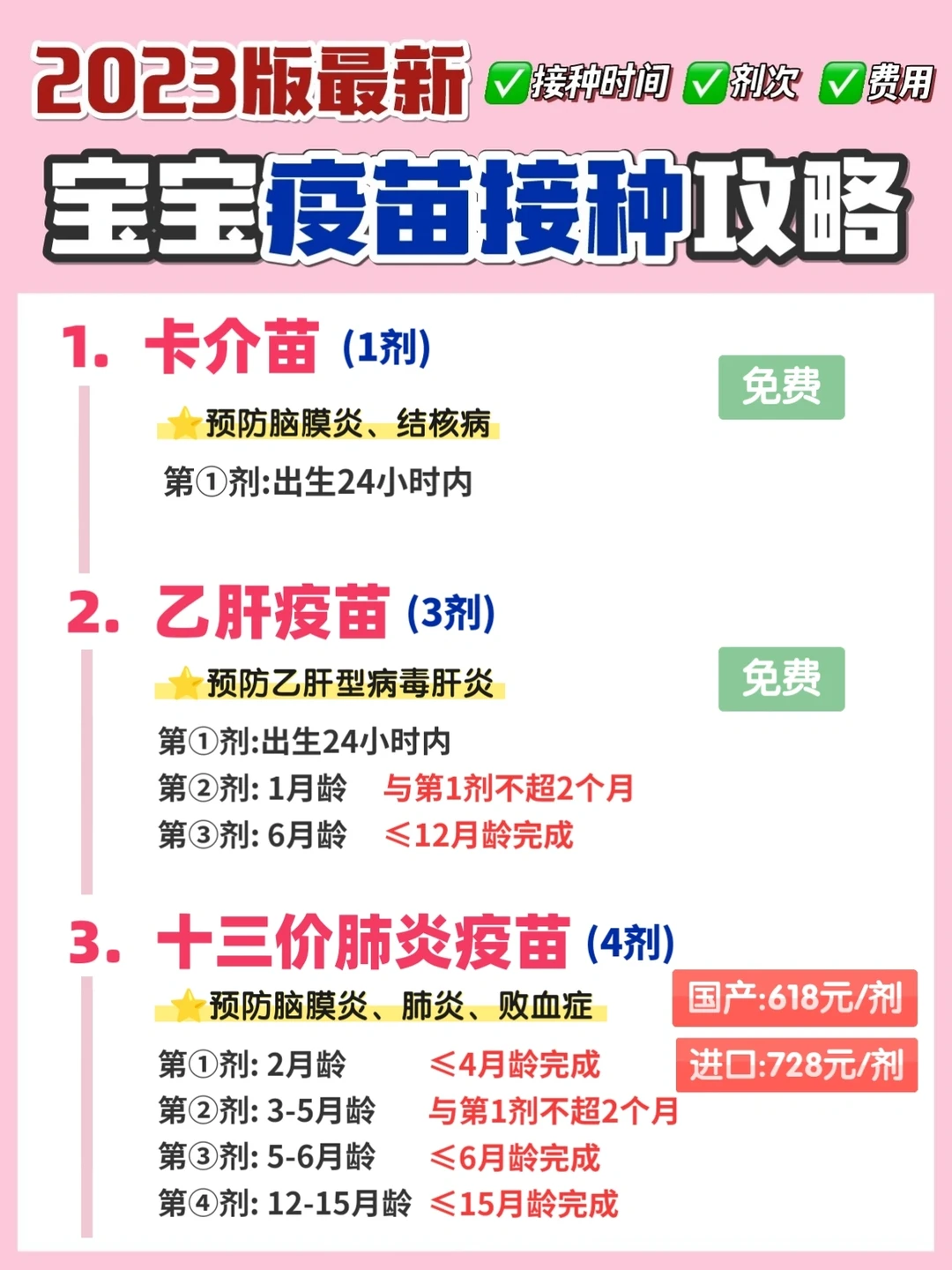 巨全🔥2023宝宝疫苗接种攻略❗简单易懂