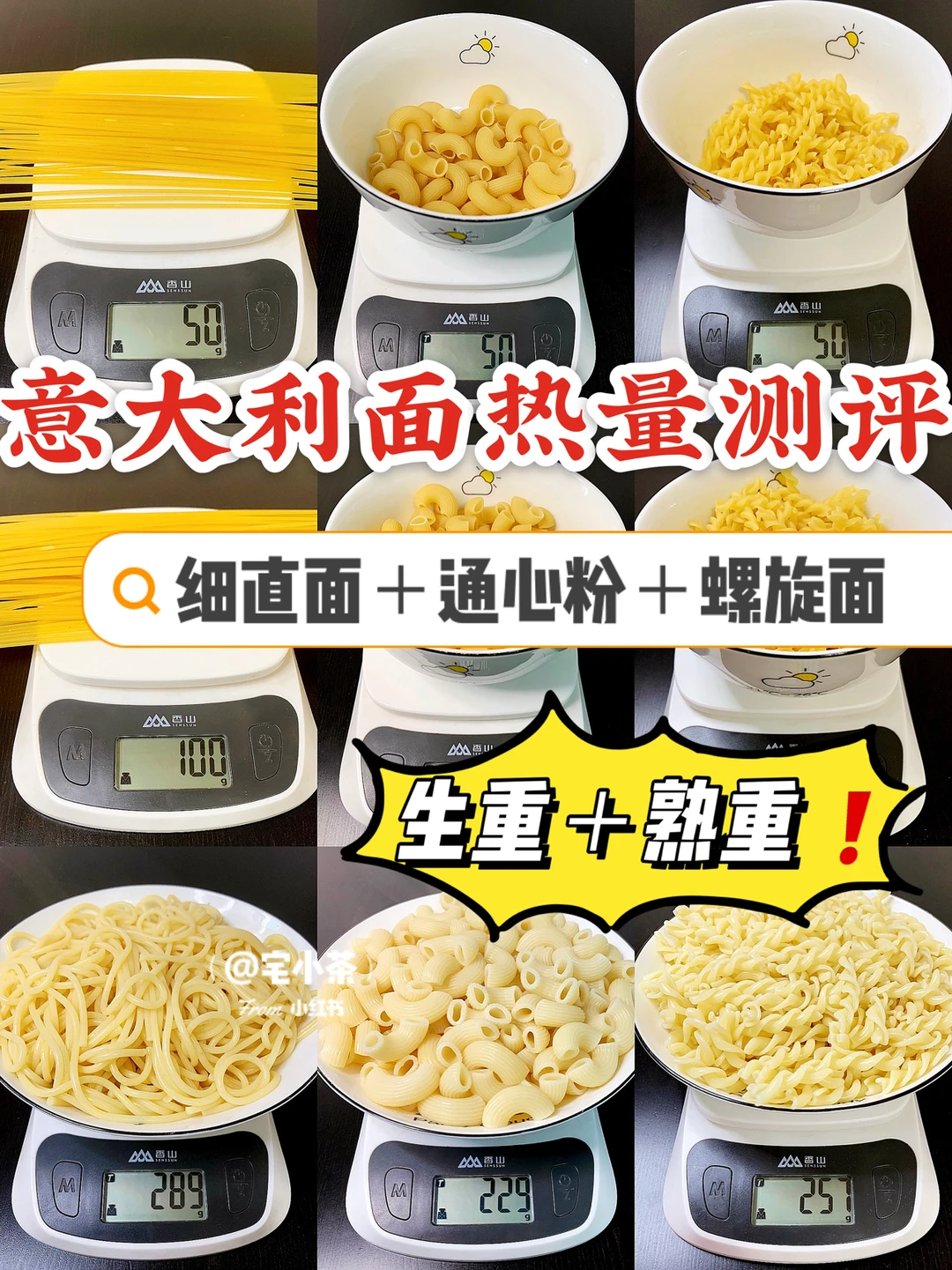 意大利面热量合集🍝❗️生重+熟重✅
