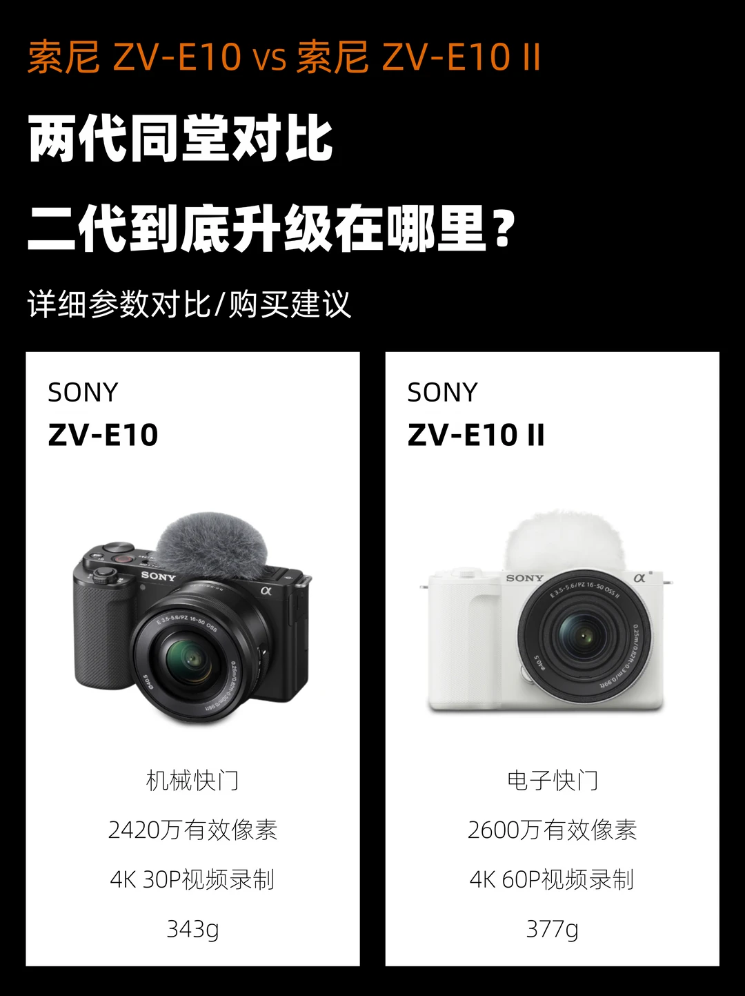 各有千秋|SONY ZV-E10一二代对比📸