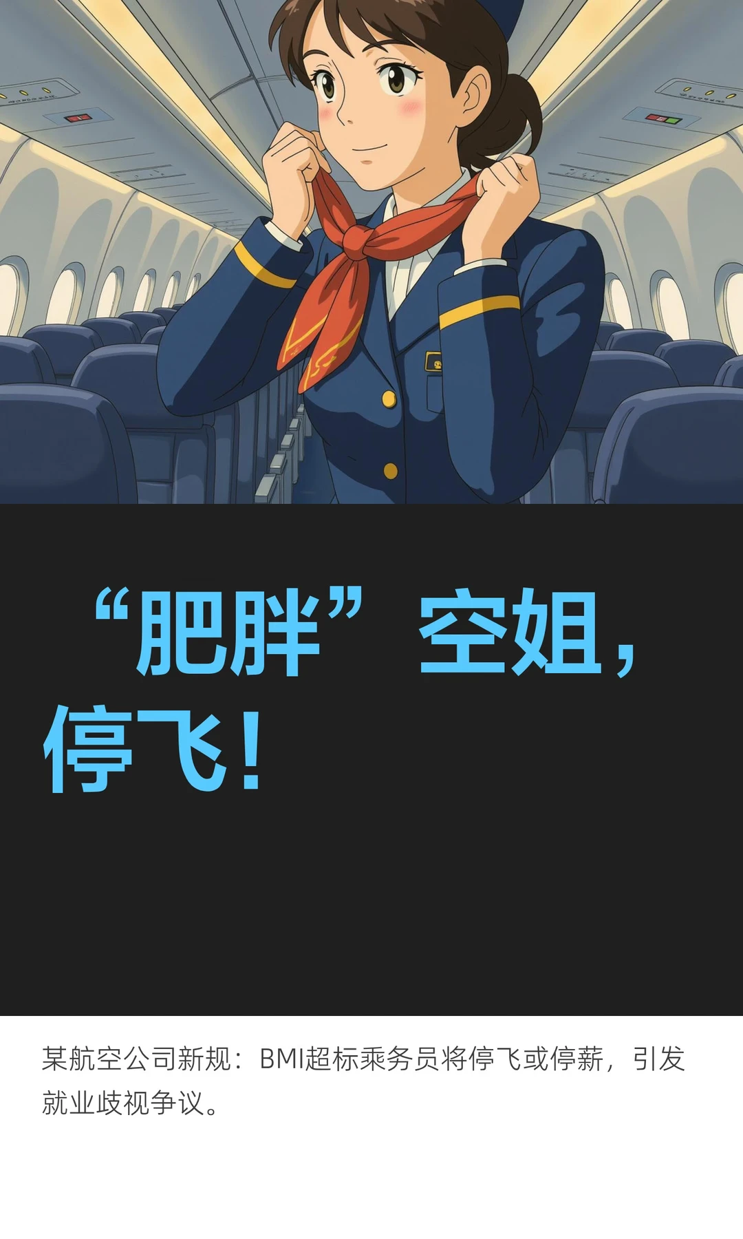 “肥胖”空姐，停飞！