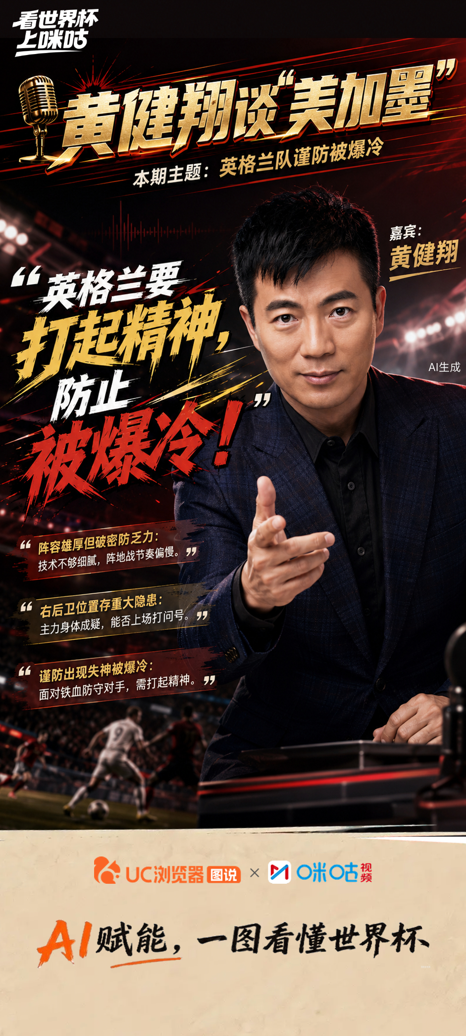 ⚽️《黄健翔谈美加墨》第12期精彩回顾：  🎙️ 展望英格兰vs刚果...
