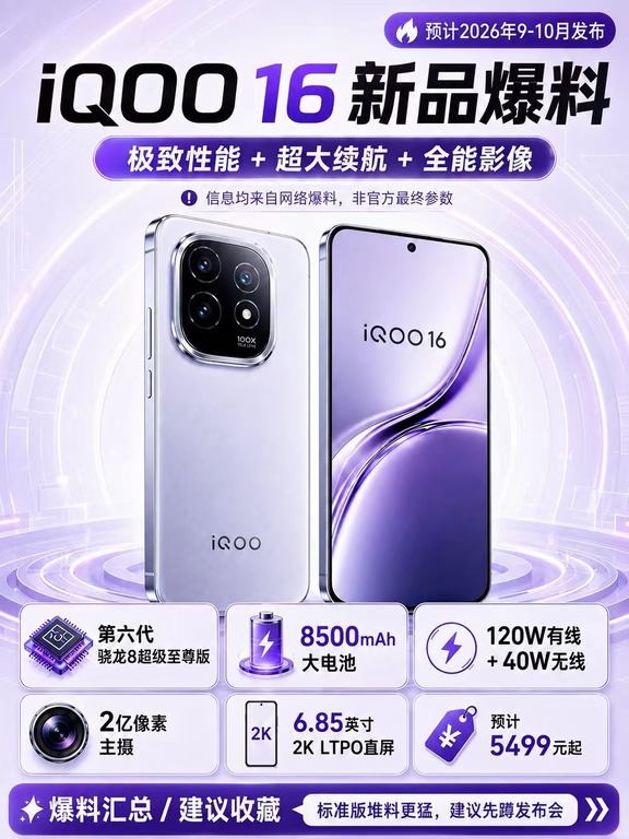 iQOO16这波堆料有点狠