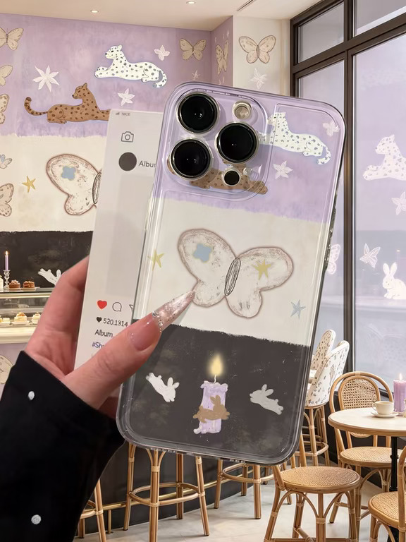 终于等到了我梦寐以求的紫色拼接豹豹手机壳