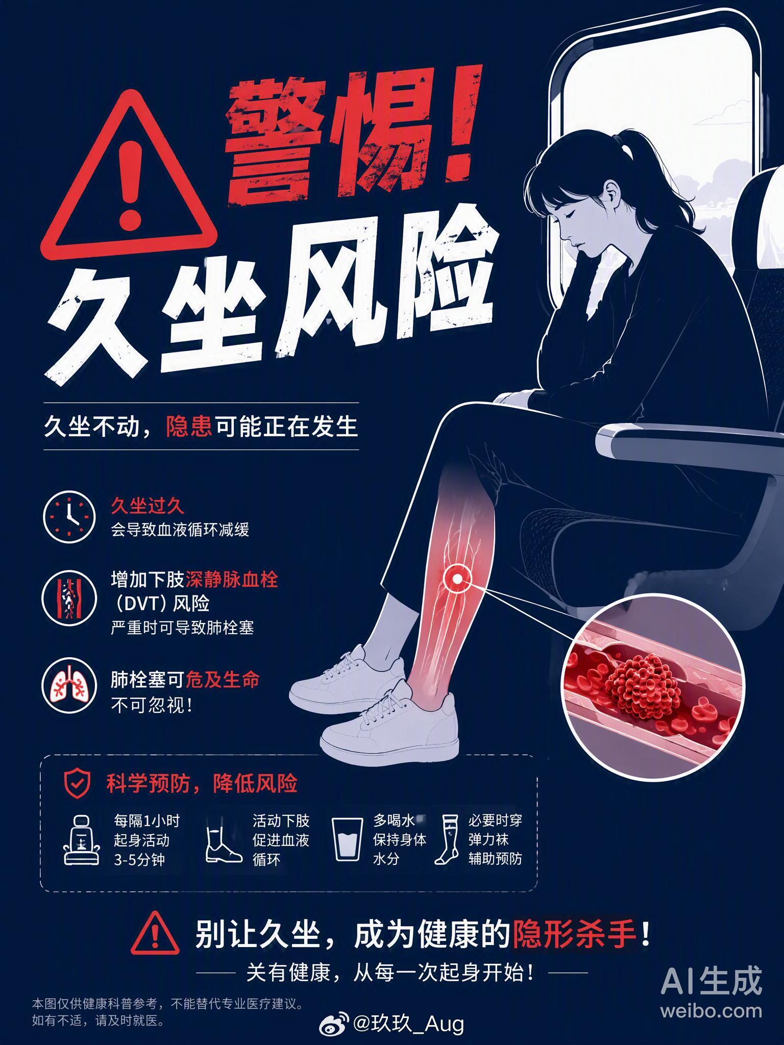 #避孕药 血栓#26岁女生吃避孕药+长途旅行久坐，结果突发肺栓塞送医。这新闻看得人心里一紧。

很多姐妹觉得年轻就是资本，吃药、熬夜、久坐都不当回事。但身体真的会记账。避孕药里的雌激素会让血液变黏稠，再加上长时间坐车不动，下肢血流淤滞，血栓就这么悄悄形成了。要是再碰上个手术或者外伤，风险 ​