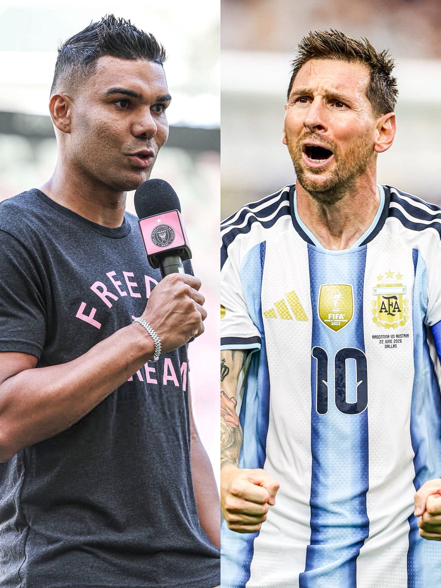 卡塞米罗在迈阿密国际的亮相仪式上谈到梅西🇦🇷🐐  “每一位球员都...