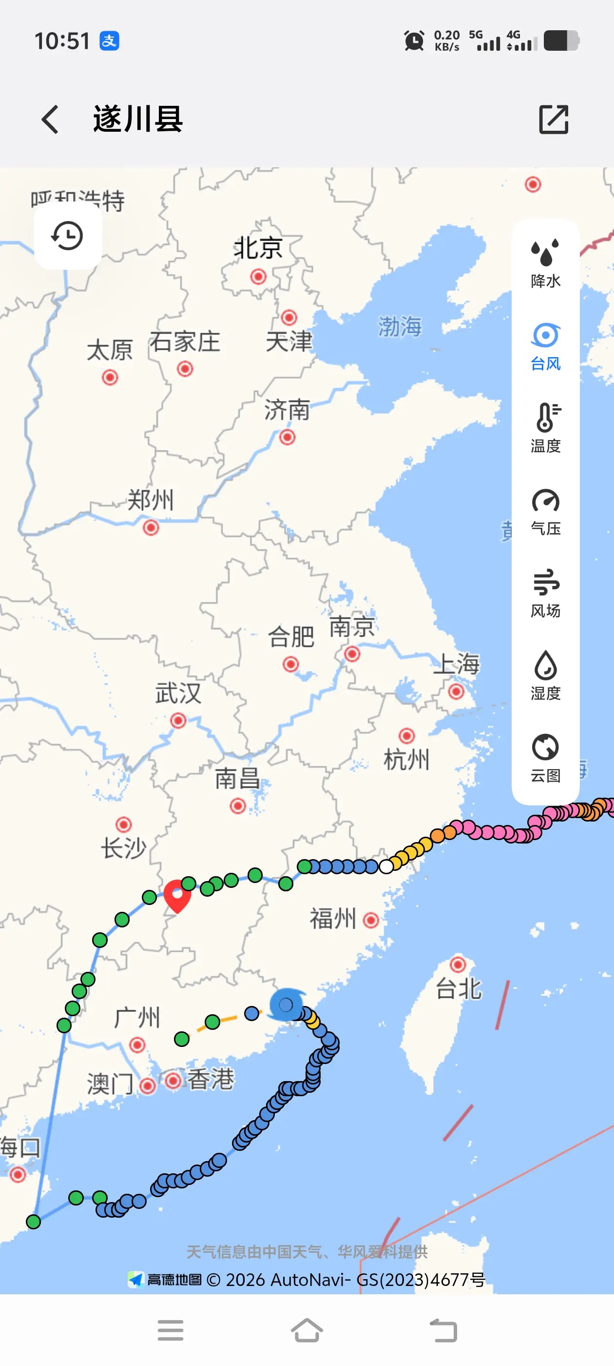 一个台风却要经历2遍，历史罕见。7天降雨量也突破当地极值！