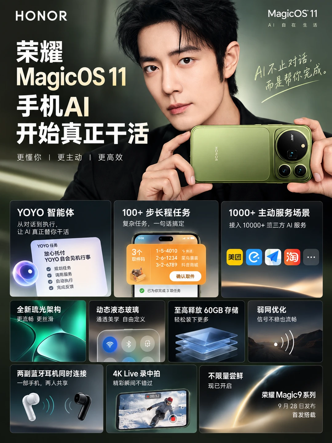 📱荣耀MagicOS 11发布，核心在Agent
