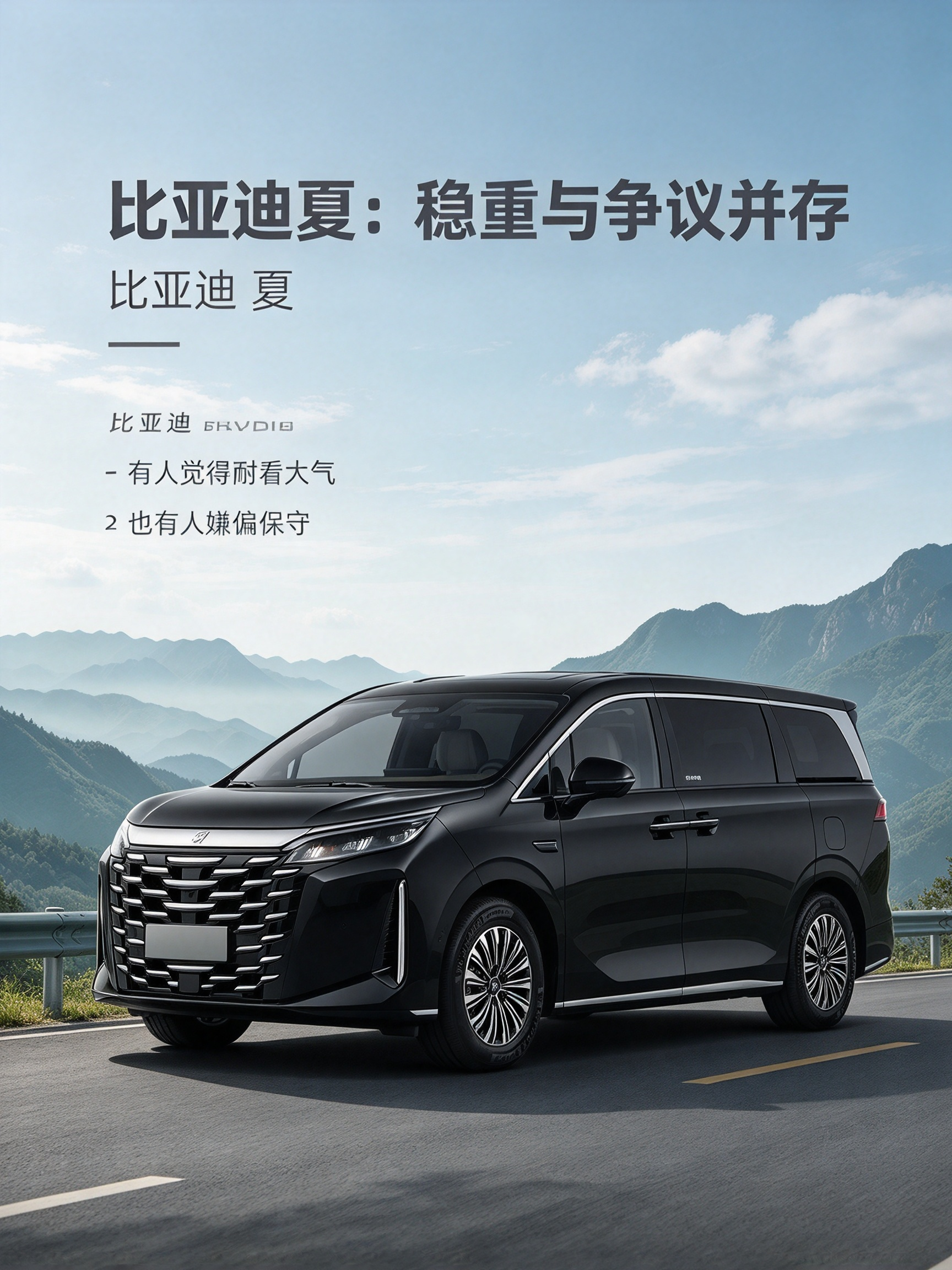 比亚迪 夏是插混中大型MPV，外观是否顺眼当然有个人偏好，但车身姿态也和多人乘坐定位有关。我个人在意的是把审美评价与功能需求分开看，先确认自己是否接受MPV的体量感，再观察设计元素有没有服务上下车、座舱布局等实际用途。【来自懂车帝车友圈】