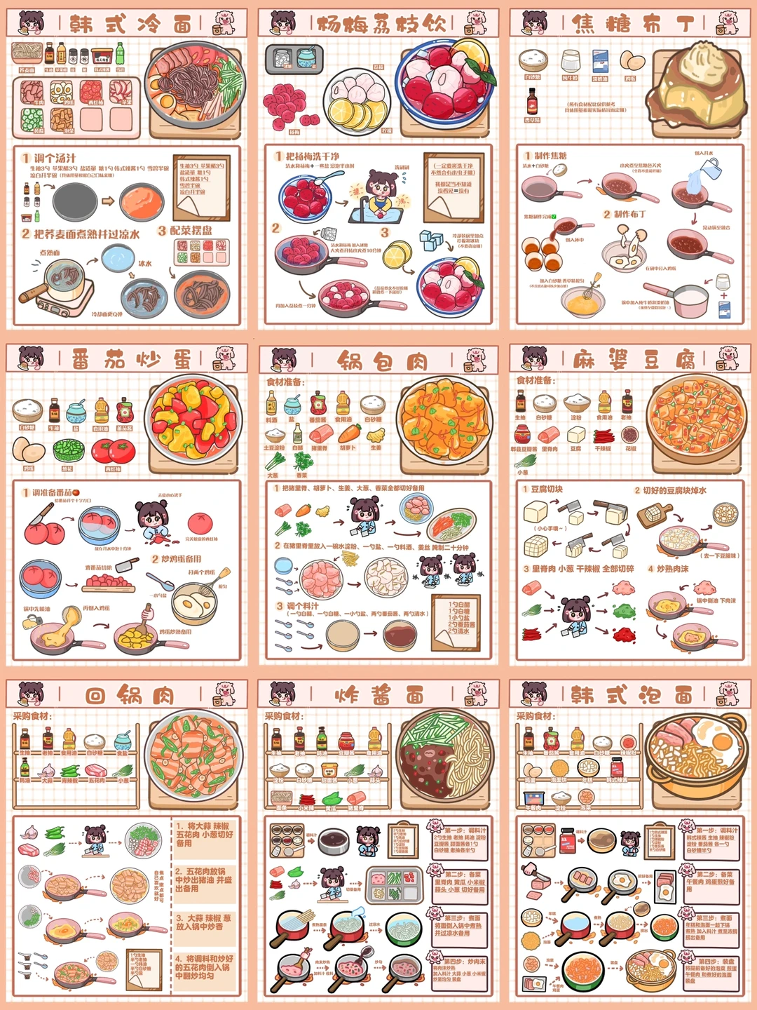 手绘食谱🤩｜九宫格合集‼️周边意见征集中～