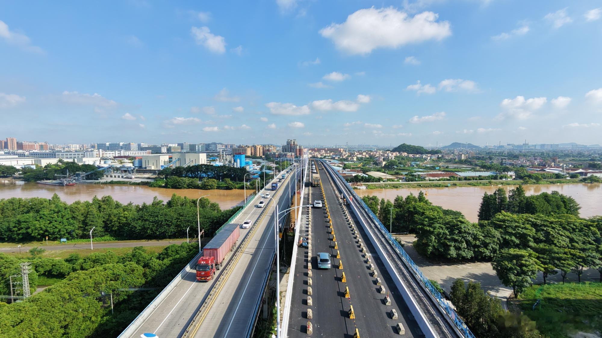 7月11日，南三公路（三角至黄圃段）二期项目新建黄沙沥特大桥顺利完成交...