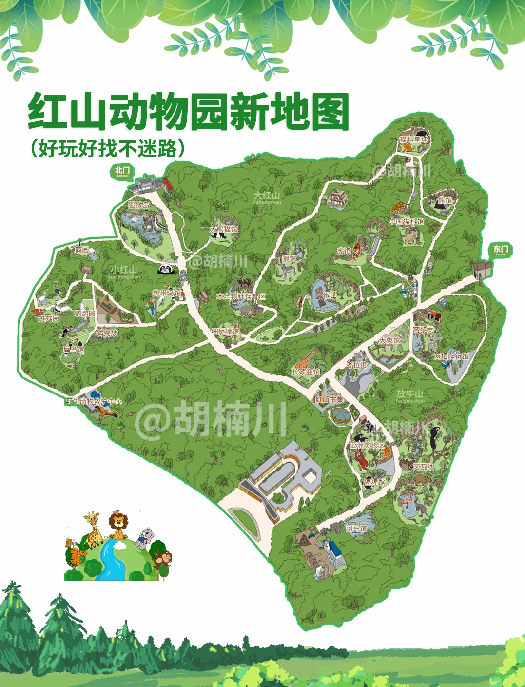 红山动物园新地图🗺️❗好玩好找不迷路