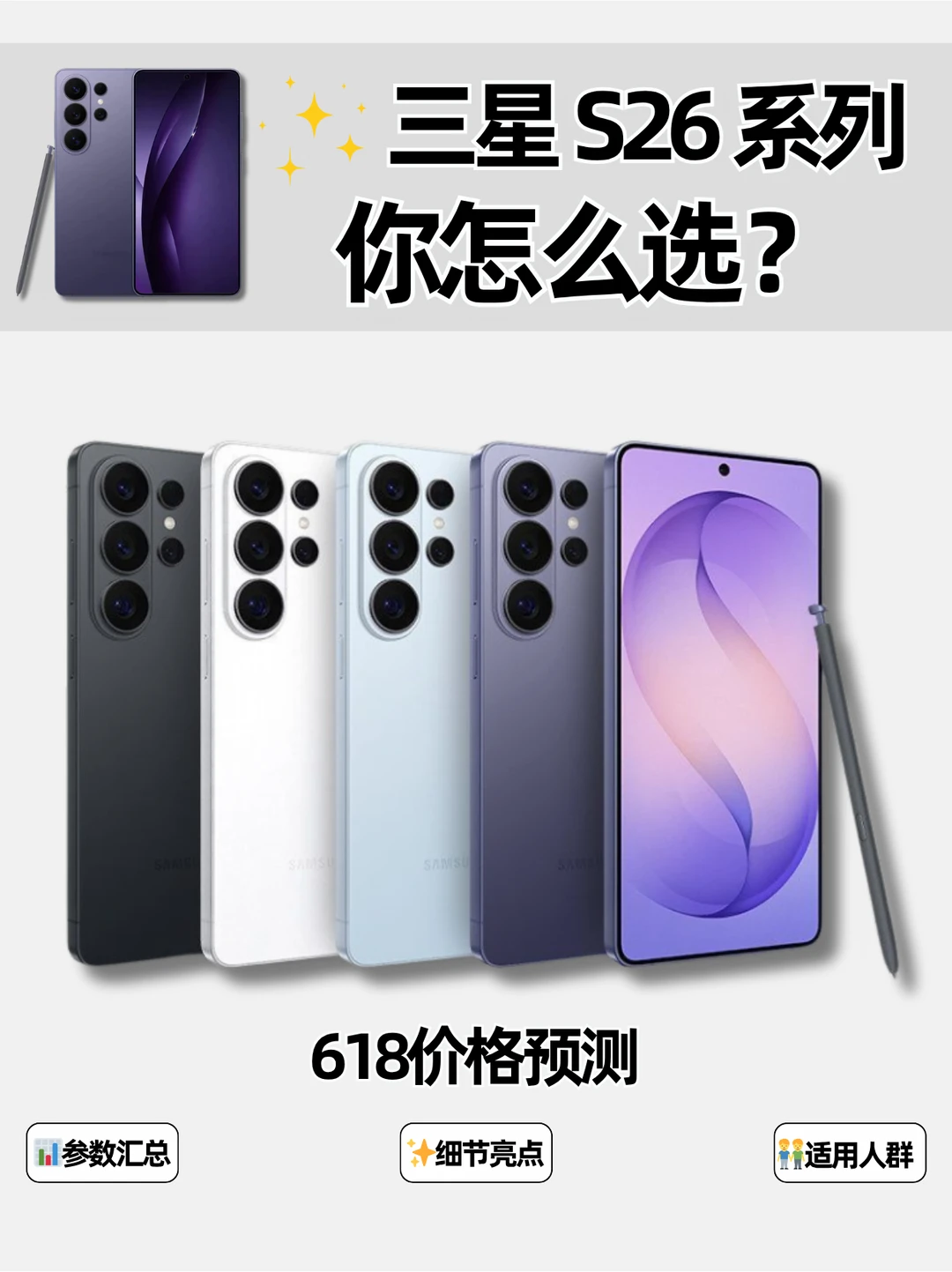 SOS❗️三星S26系列该选哪一个？