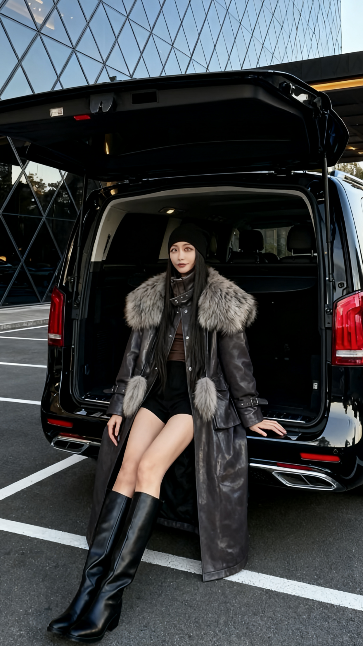 设计感气场强大毛领派克服