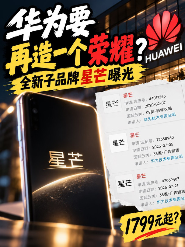 🔴华为再造一个“荣耀”？全新子品牌星芒曝光