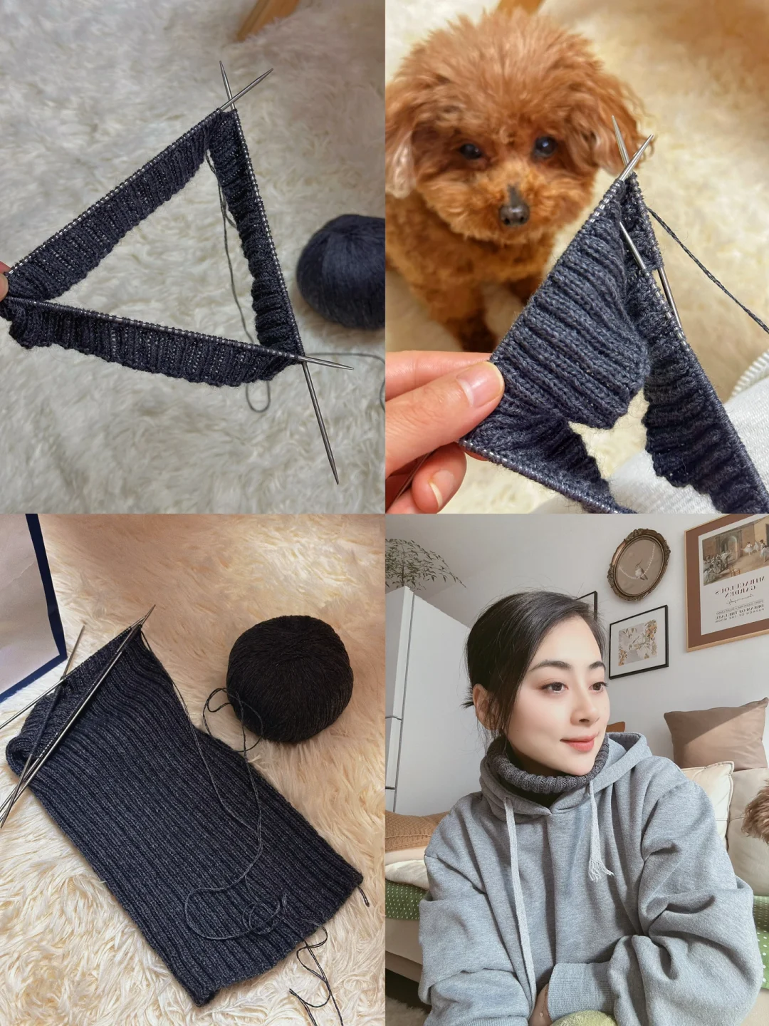第一次尝试织围脖还不错哦柔软暖和