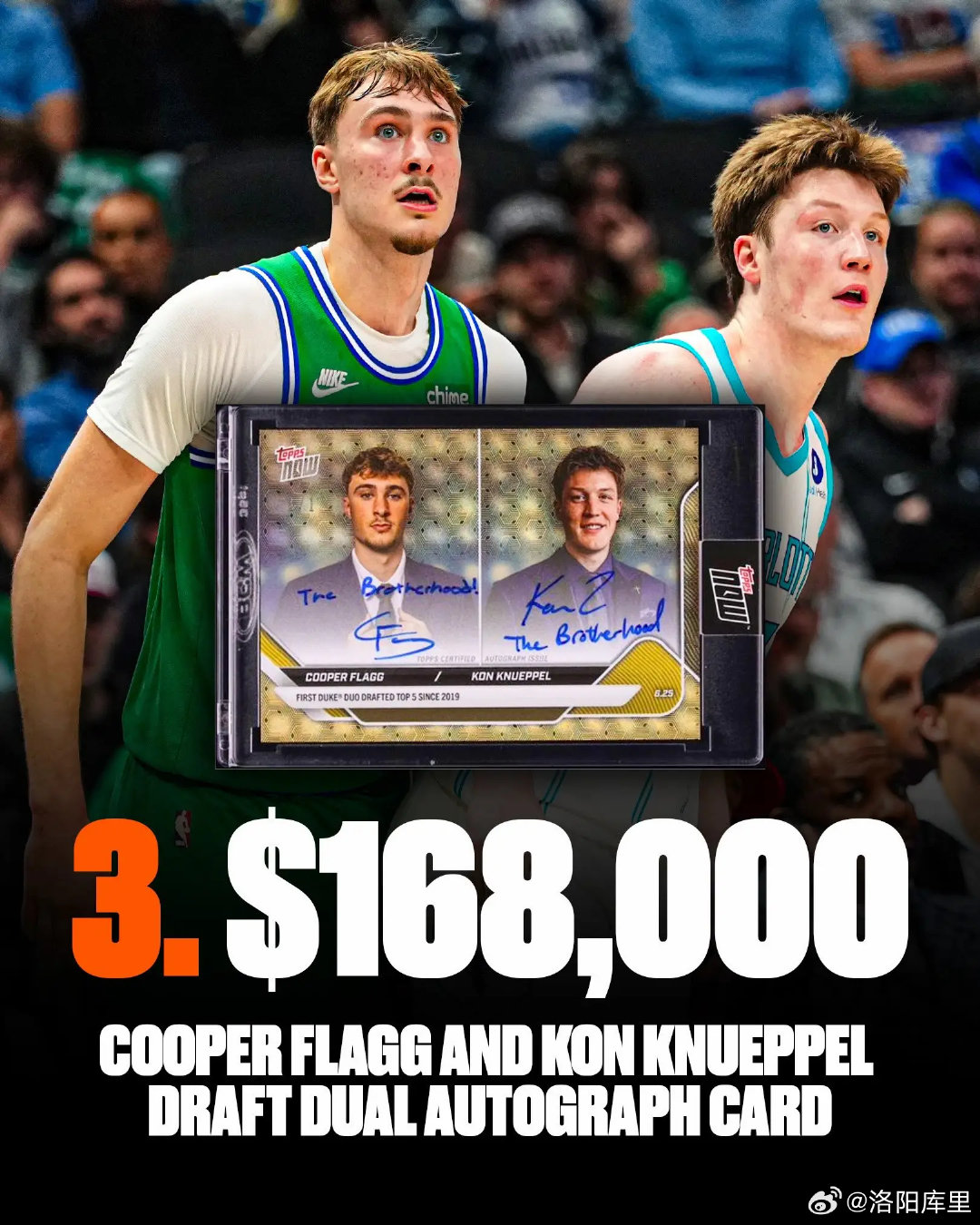 #NBA[超话]#  Topps成交价最高的5张球星卡：库里晚安卡52万美元跻身第二 ​