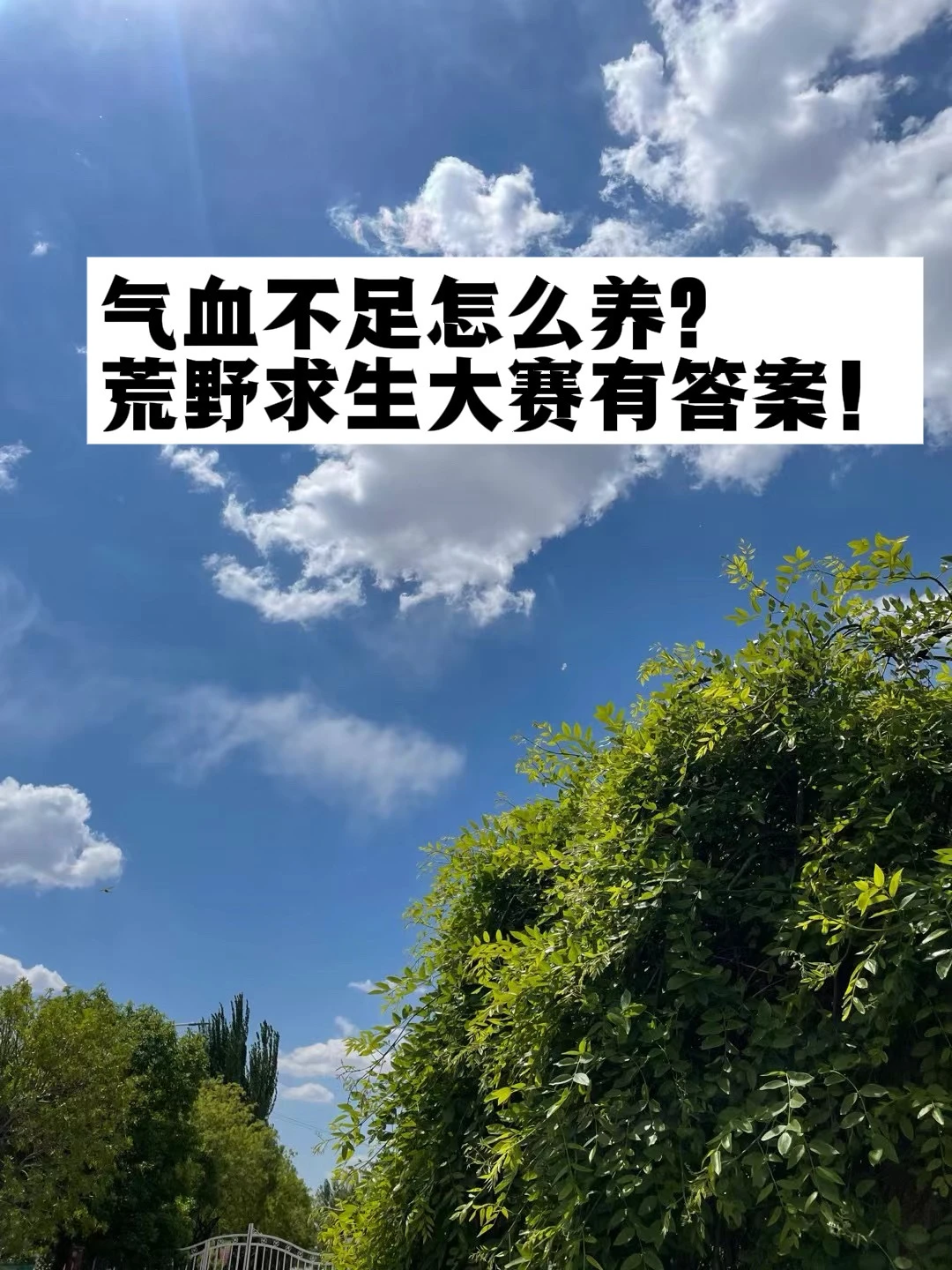 气血不足怎么养？荒野求生大赛有答案！