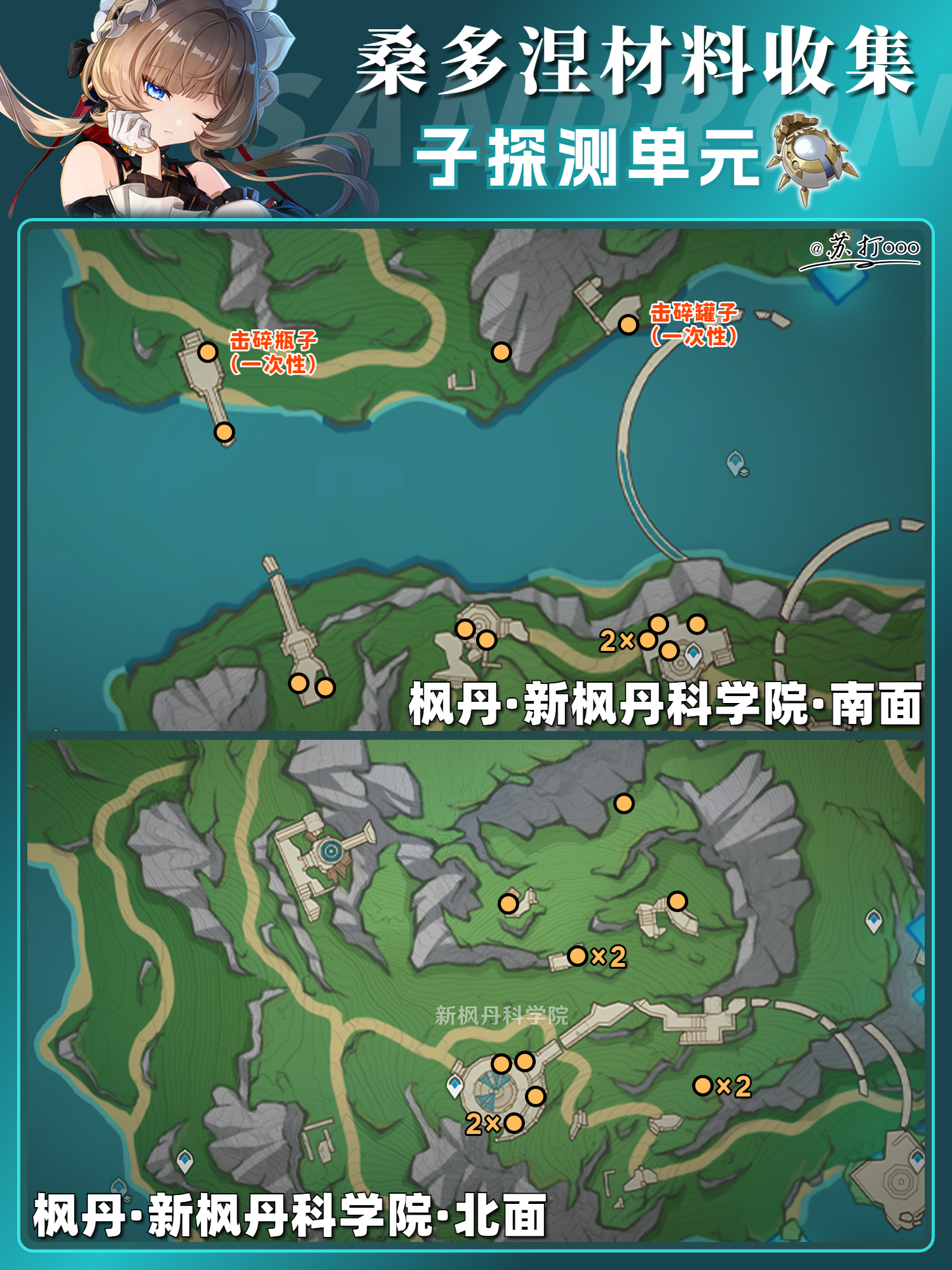[超话] 原神「桑多涅」一图流❗哈气小猫归来  及升级材料「子探测单元...