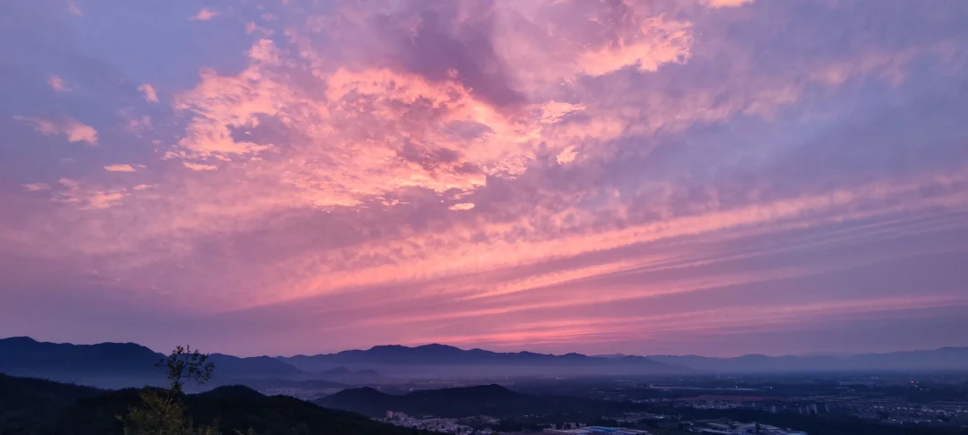 今天意外的彩虹和晚霞