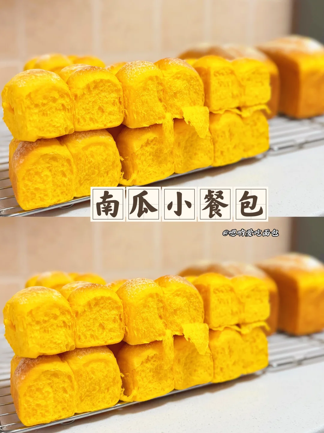 一次成功金灿灿、软乎乎的南瓜小餐包