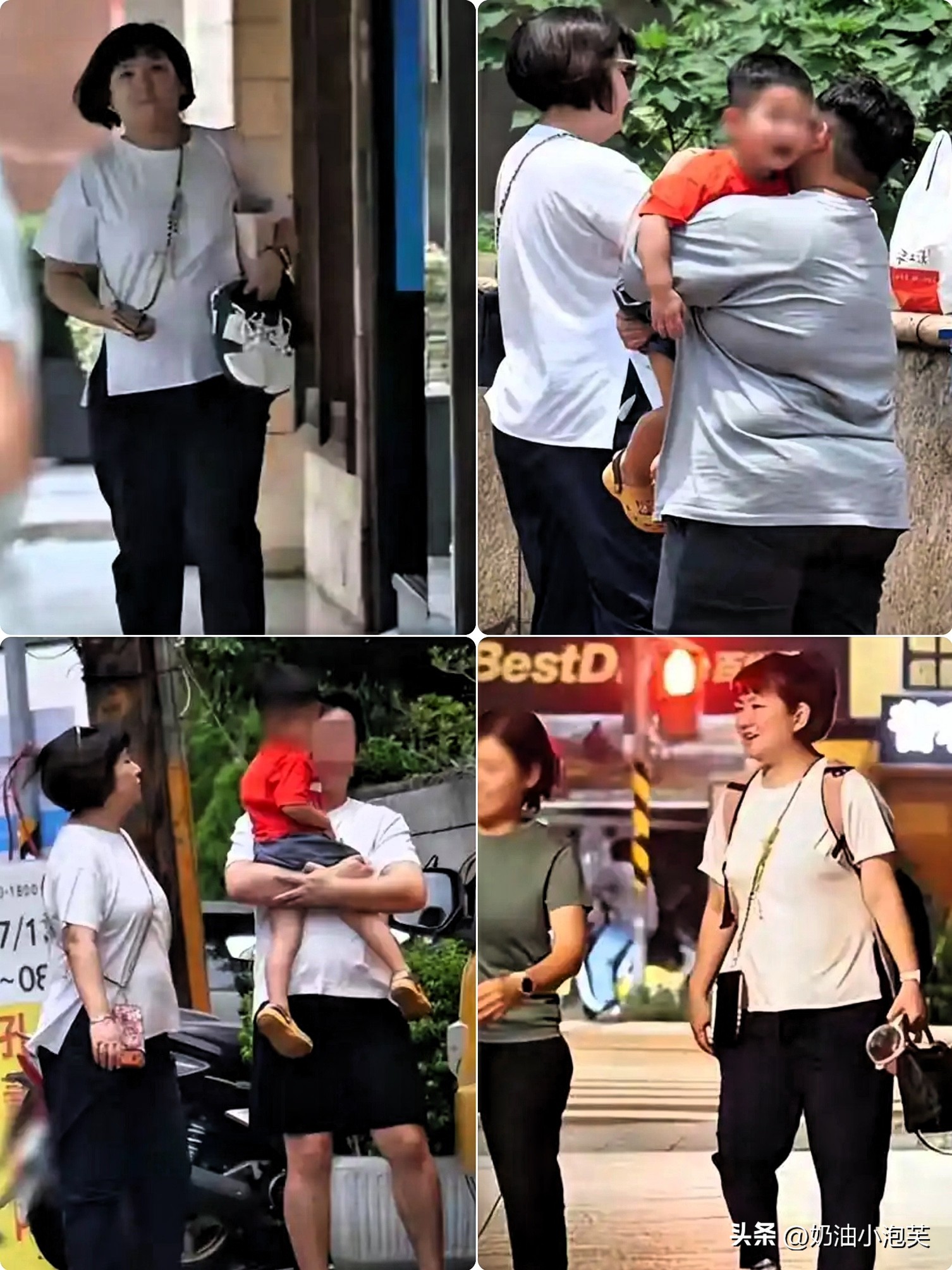 44岁的Selina，被路人镜头“抓”了个正着。

照片里，她肚子圆滚滚的，站在旁边的老公小徐身边，存在感反而更强。最扎眼的是——脖子，是真的“消失”了。

换作娱乐圈任何一个女明星，这组照片流出来，评论区大概早就炸成一锅粥：“身材管理崩了”“是不是怀孕了”“团队不公关吗”……

但Selina这组