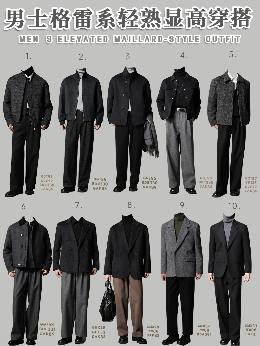 2周穿搭不重样轻熟男秋冬显高夹克西服穿搭