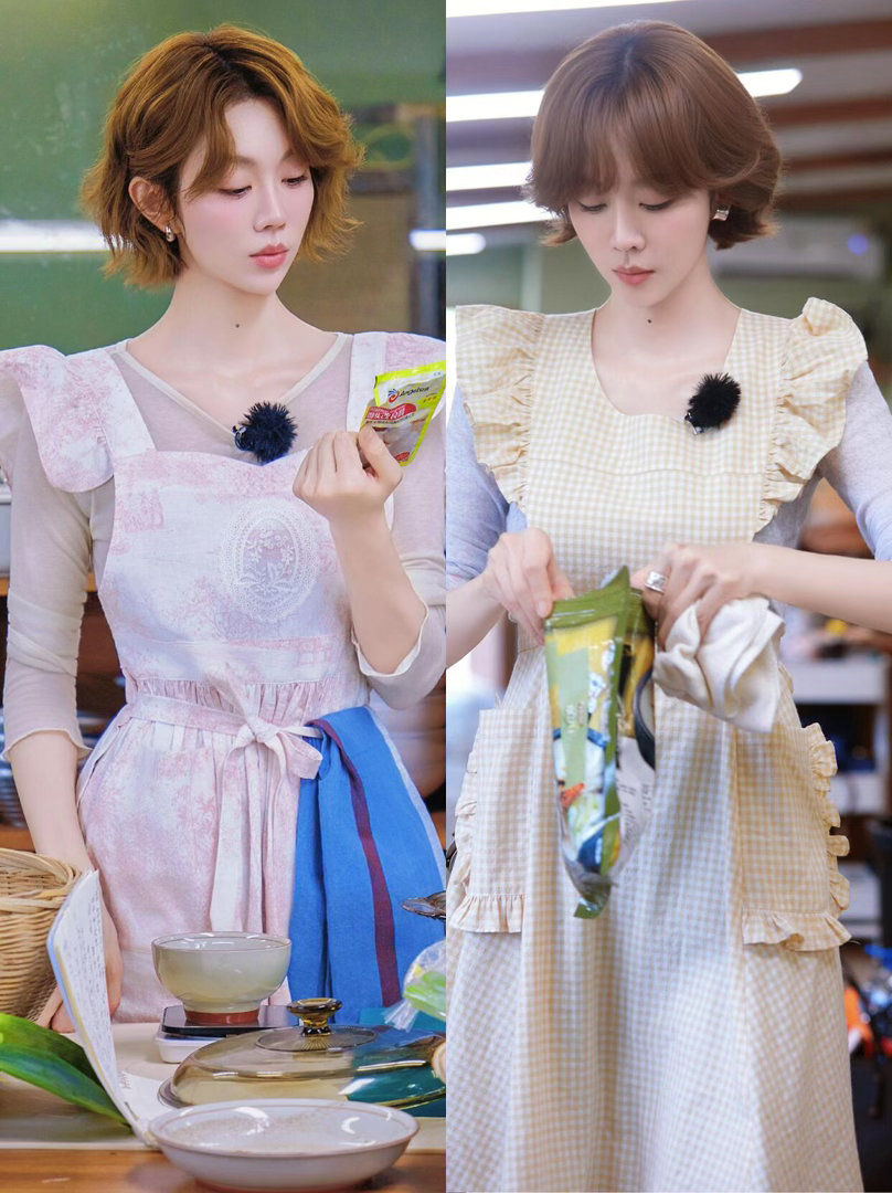 姜妍围裙穿搭大赏👩🏻‍🍳中餐厅的美厨娘～ ​