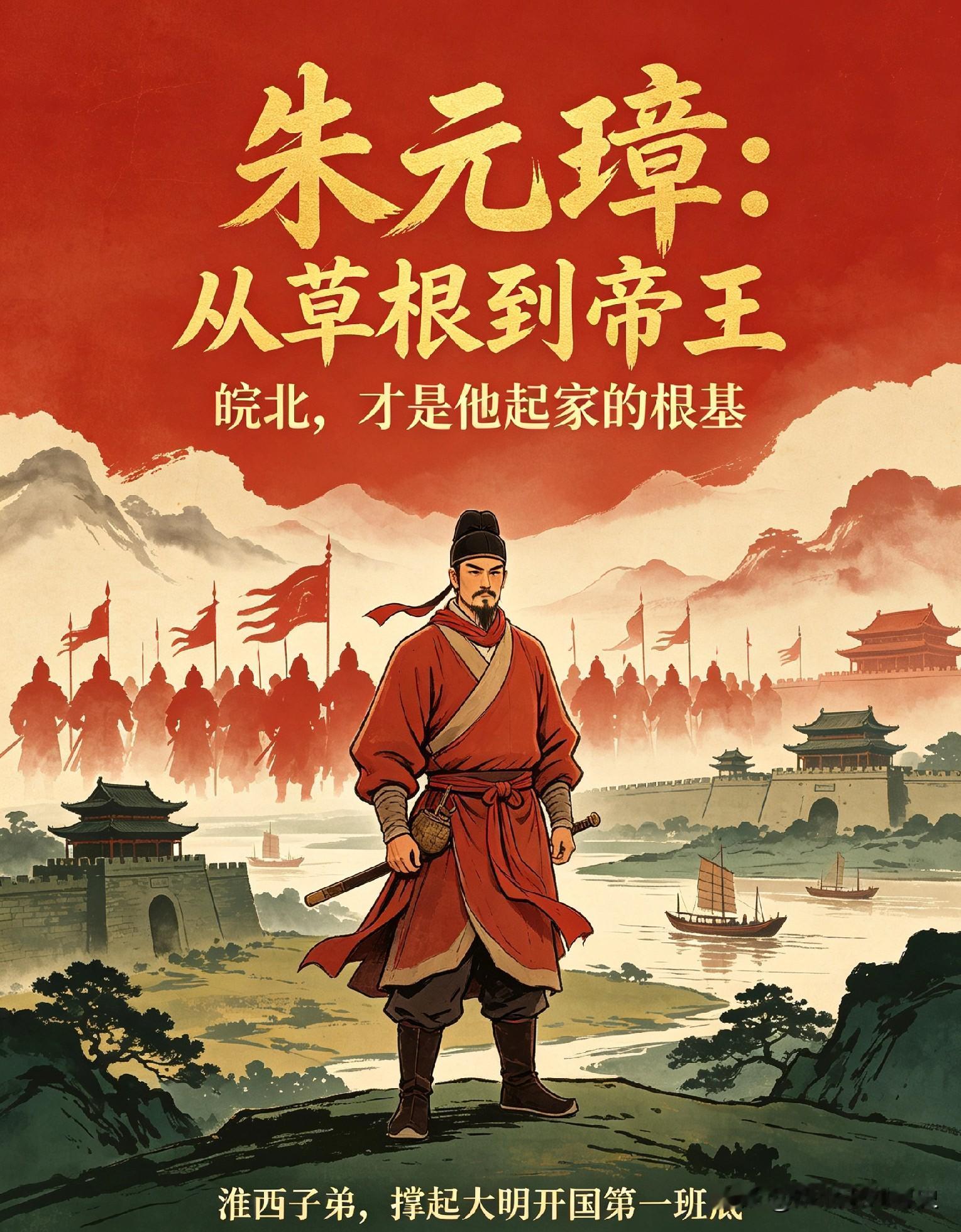 【全国挂钩】朱元璋从草根到帝王，皖北才是他起家的根基
 
说起明太祖朱元璋，都知道他是草根逆袭的传奇皇帝。很多人只记住南京称帝，却忽略一点：真正成就朱元璋的根基，就在皖北这片土地。
 
少年时期，灾荒席卷淮西，凤阳的饥荒与苦难，刻进了朱元璋的一生。家破人亡，乞讨流浪，皖北大地给了他最底层的人生历练。