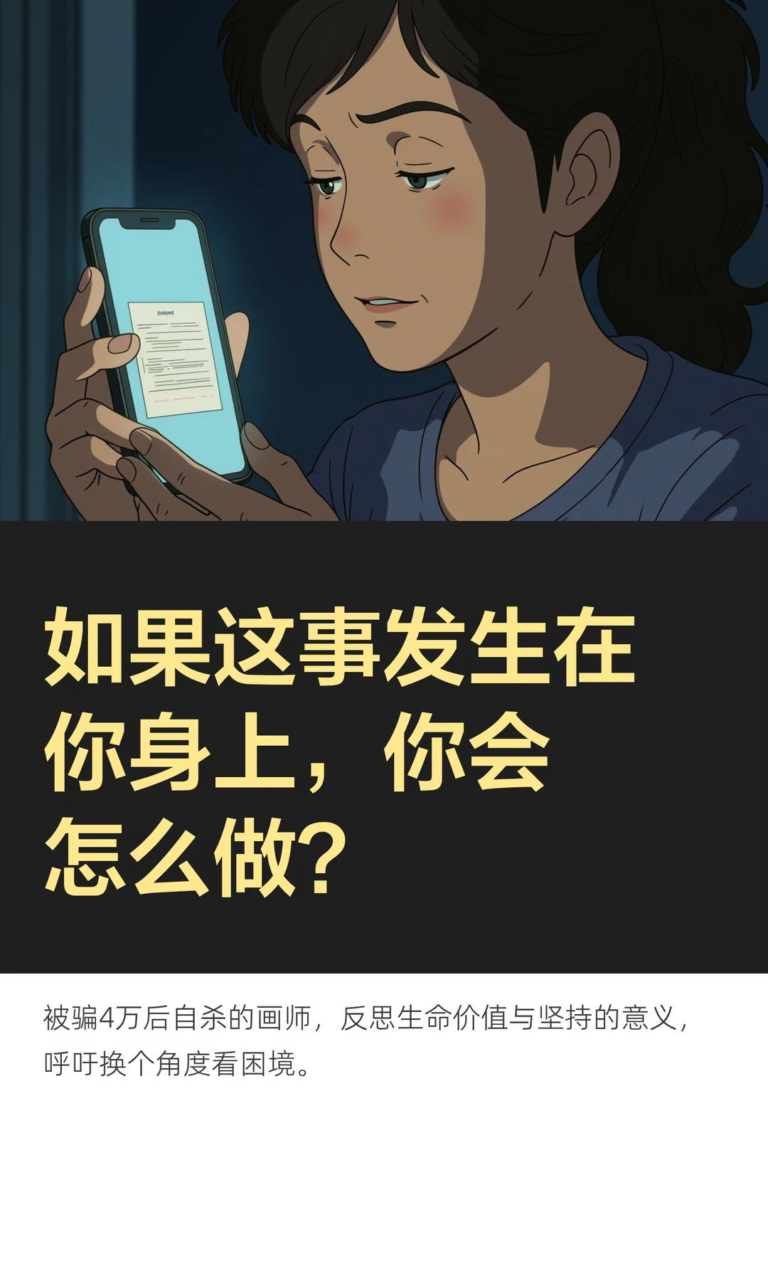如果这事发生在你身上，你会怎么做？