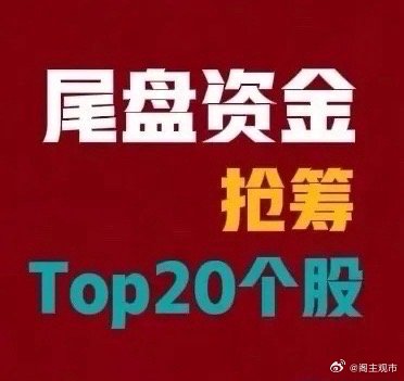 2026年7月31日 A股尾盘最后30分钟主力资金抢筹前20名：  1...