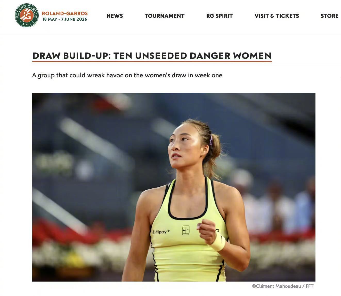 法网官方列出本次赛事值得警惕的男女单十位非种子选手，其中郑钦文在列！ ...