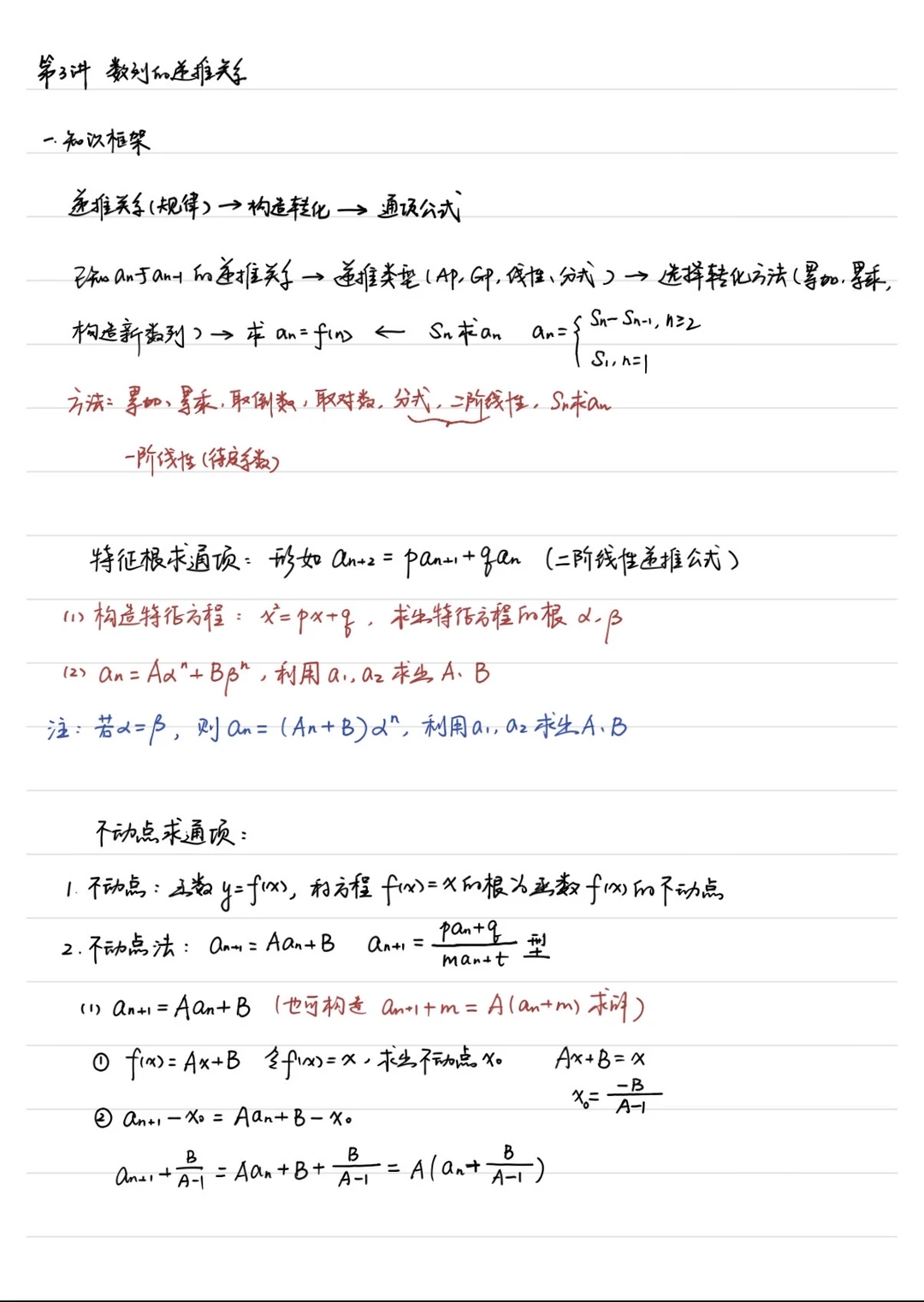 高三二轮复习 第3讲 数列的递推关系