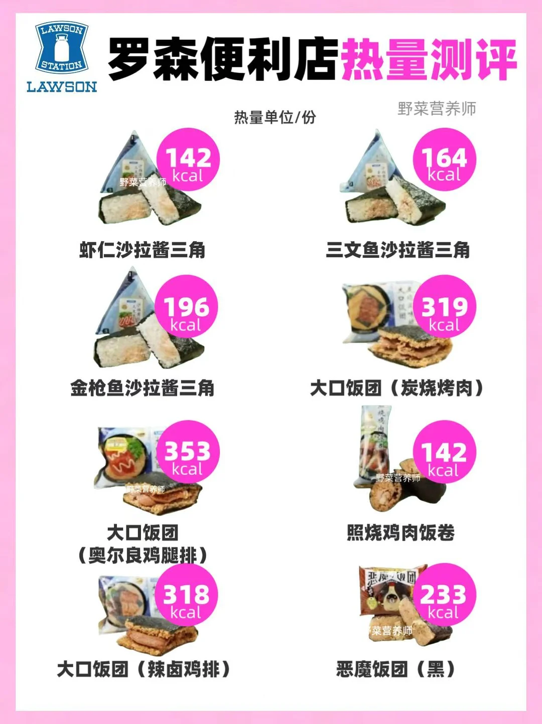 罗森便利店低卡减脂🔥附热量