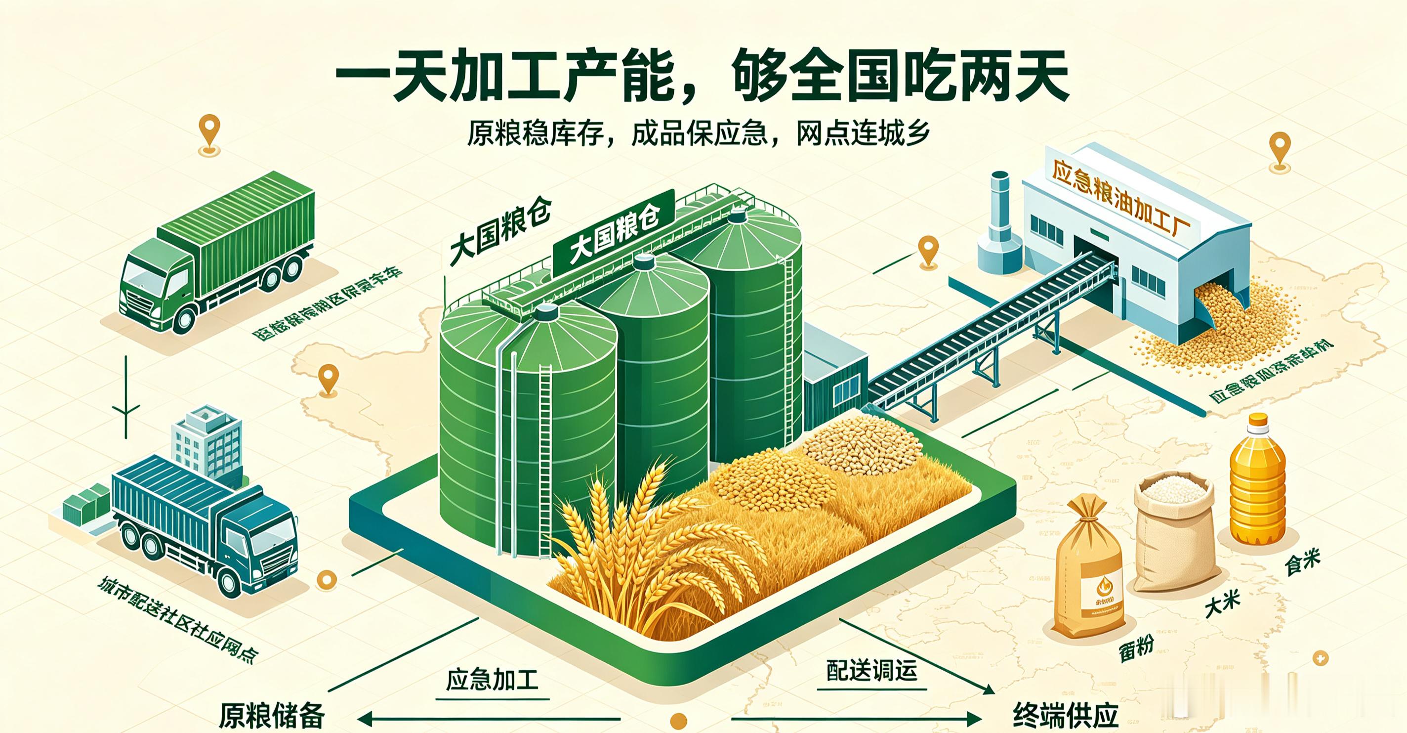 大国粮仓底气！一天应急粮油加工量，够全国人吃两天！这套储备体系到底怎么运转？
最近，国新办发布会公布了一个让人安心的数据：我国粮油应急日加工能力超180万吨，仅仅一天的应急加工产能，就足够全国所有人吃两天。很多网友好奇，这到底是怎么做到的？我们国家的应急粮食又是怎么储备的？普通人需要 ​