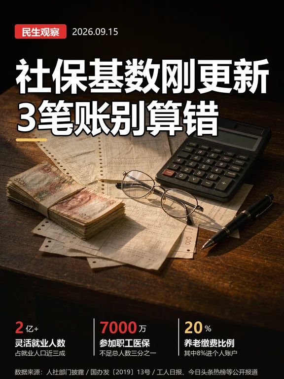 2 亿人灵活就业，社保 3 笔账别算错