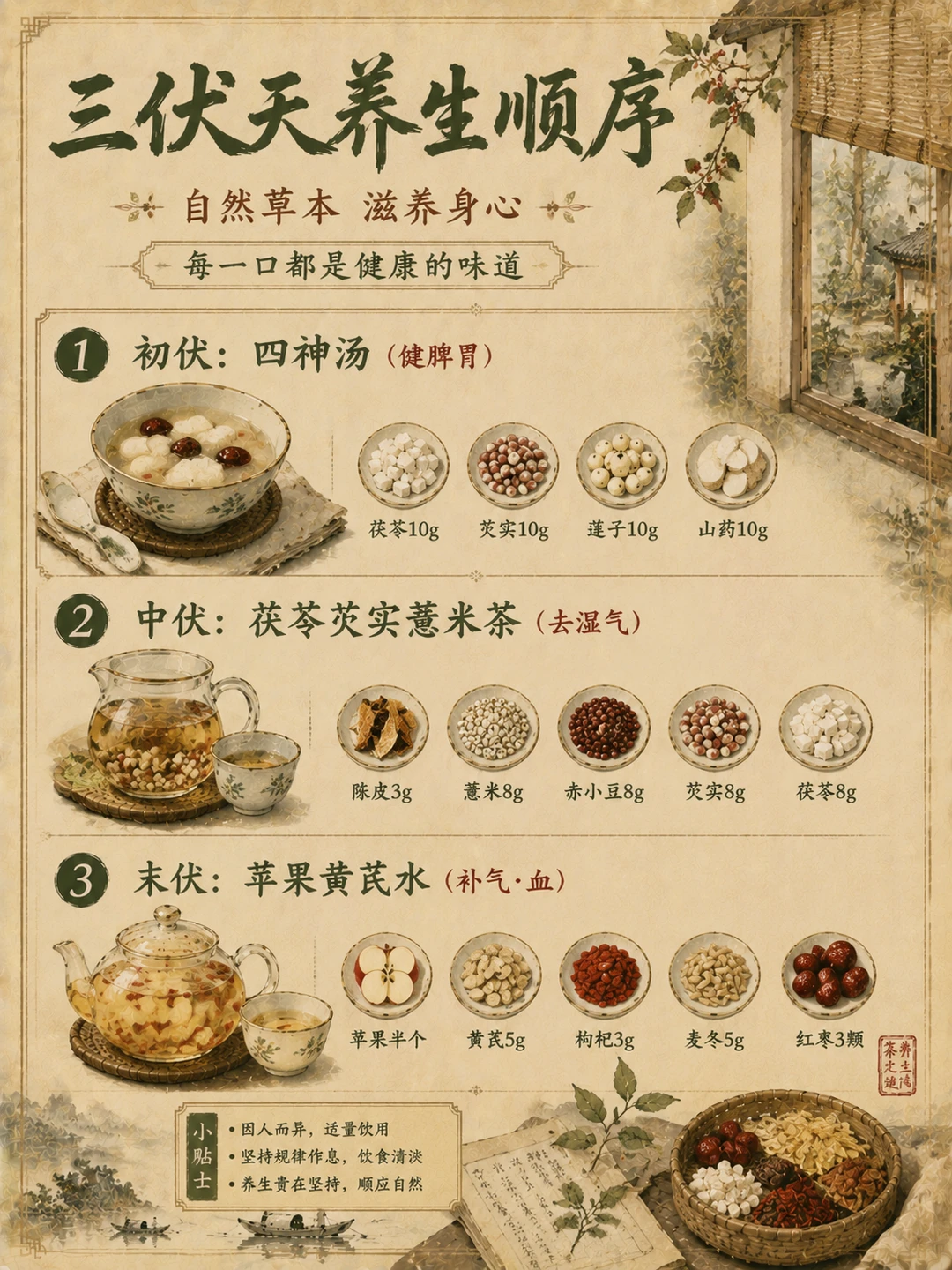 三伏天养生顺序，你喝对了吗？