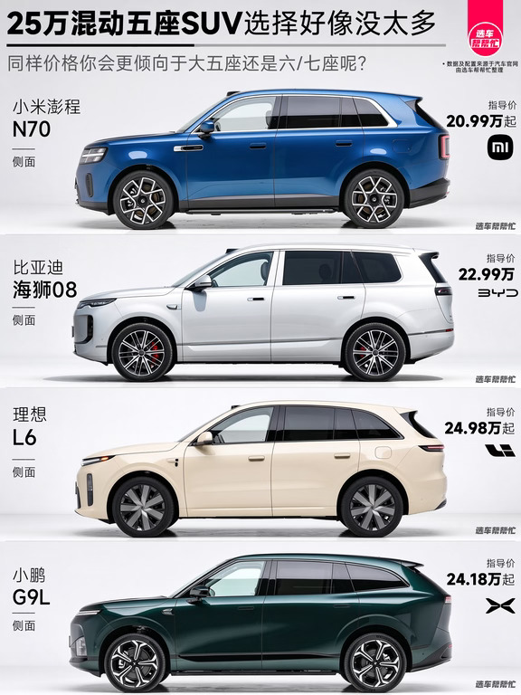 25万选新能源SUV，你会考虑五座还是六座❓