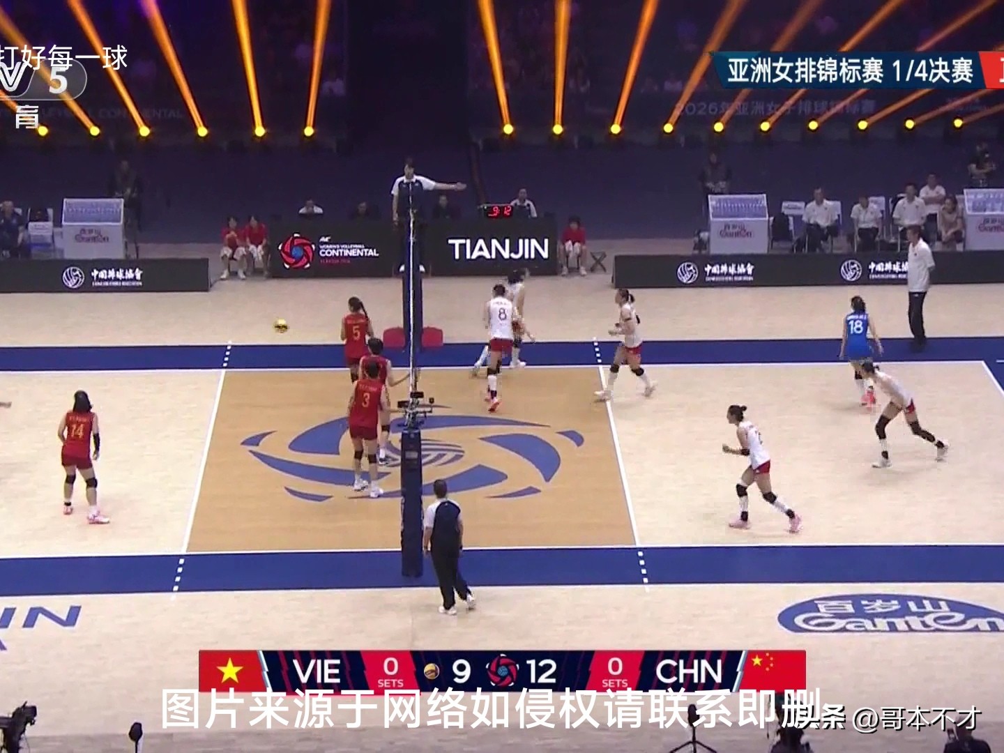 虎头蛇尾，中国女排险些丢局。
    女排亚锦赛四分之一决赛，中国队对阵越南女排。在首局轻松以25-15拿下后，第二局，依靠陈厚羽的发球轮，中国女排11-5拉开分差。

原本以为会这样发展下去，但是中国队此后失误增多，居然被越南队追到13-15。刁琳宇唐欣换下龚翔宇谢盛钰，随着中国队拦网出界和越南队