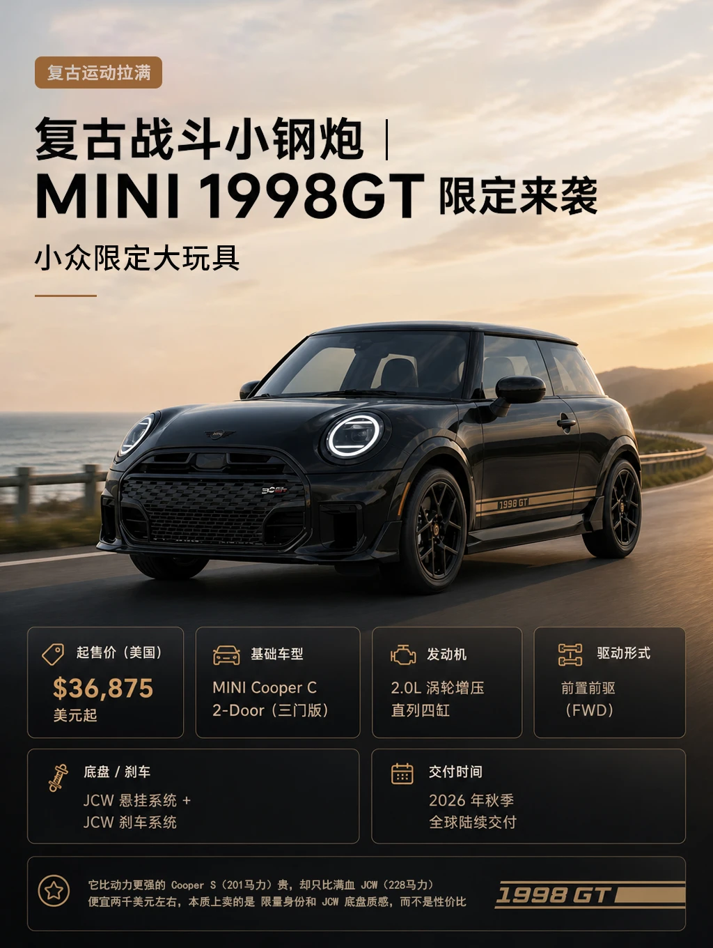 JCW 底盘加持｜MINI 1998GT 限定登场