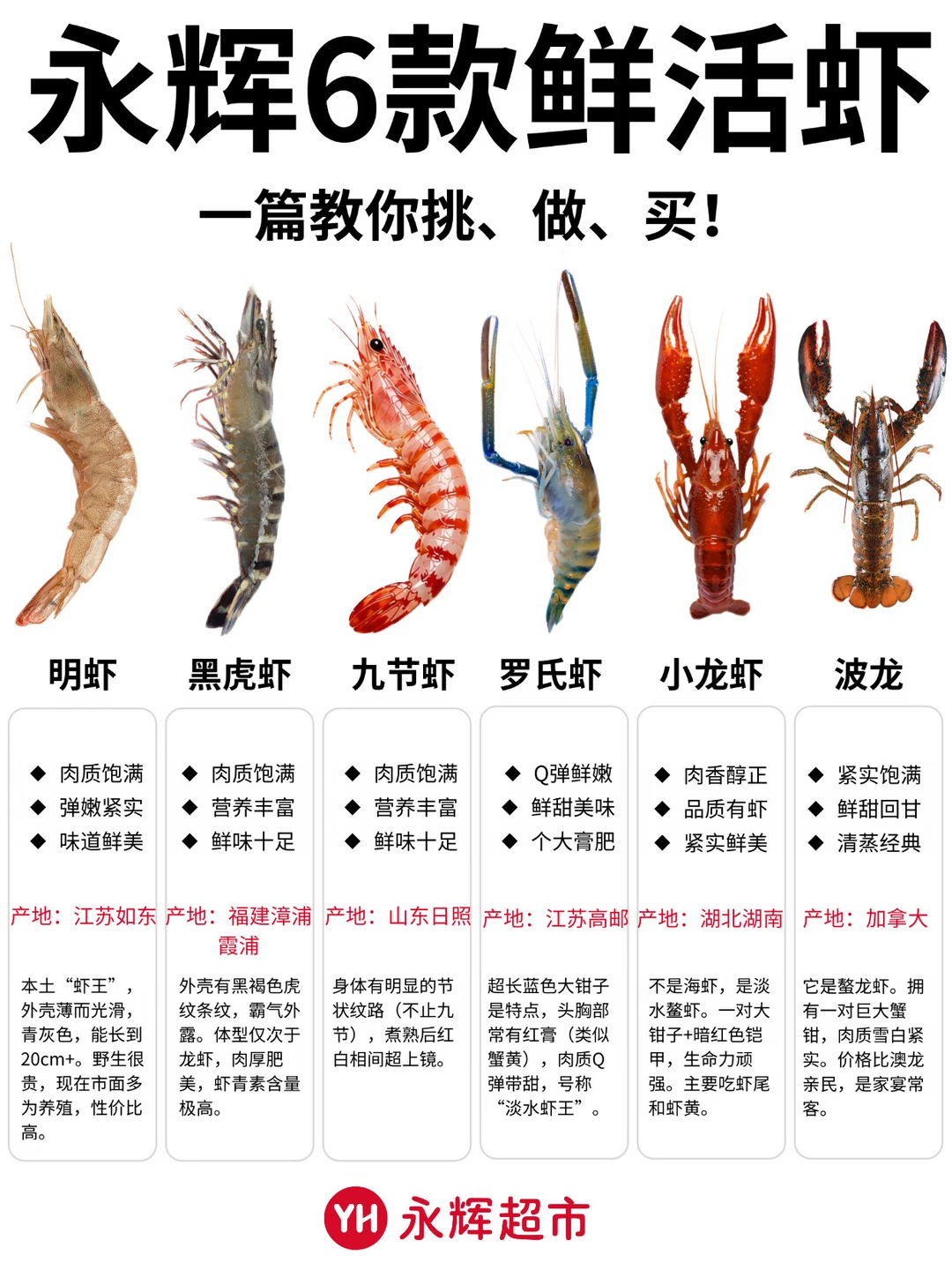 厨房小白🔥6款常见虾的区别‼️附挑选攻略㊙️