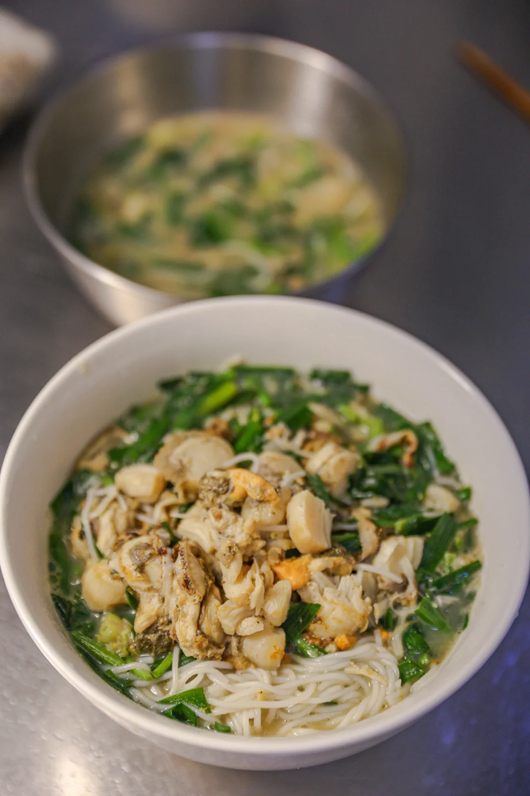 坚持做1000种面不重样（298）韭菜扇贝海鲜面