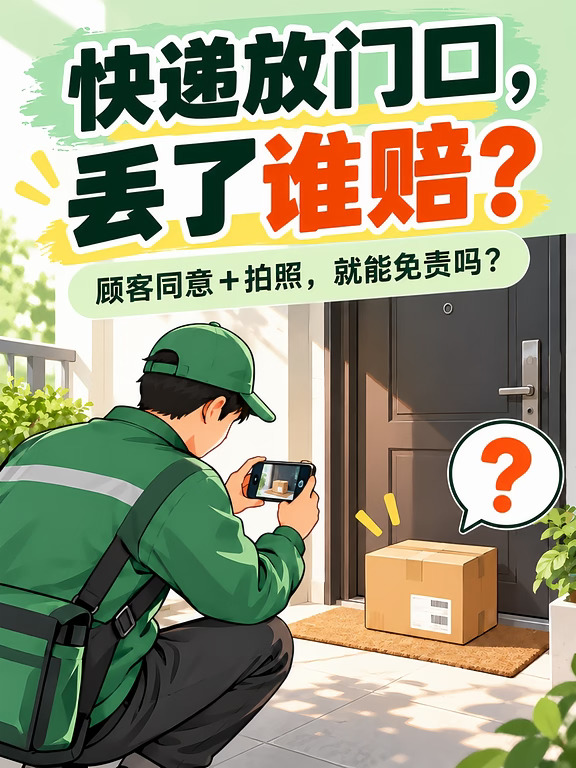 快递放门口拍了照就离开，丢了谁负责？