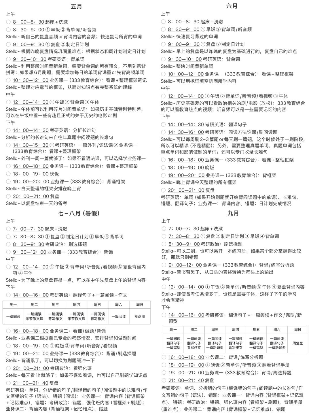 27考研|五一之后开始考研的强度（全年作息）