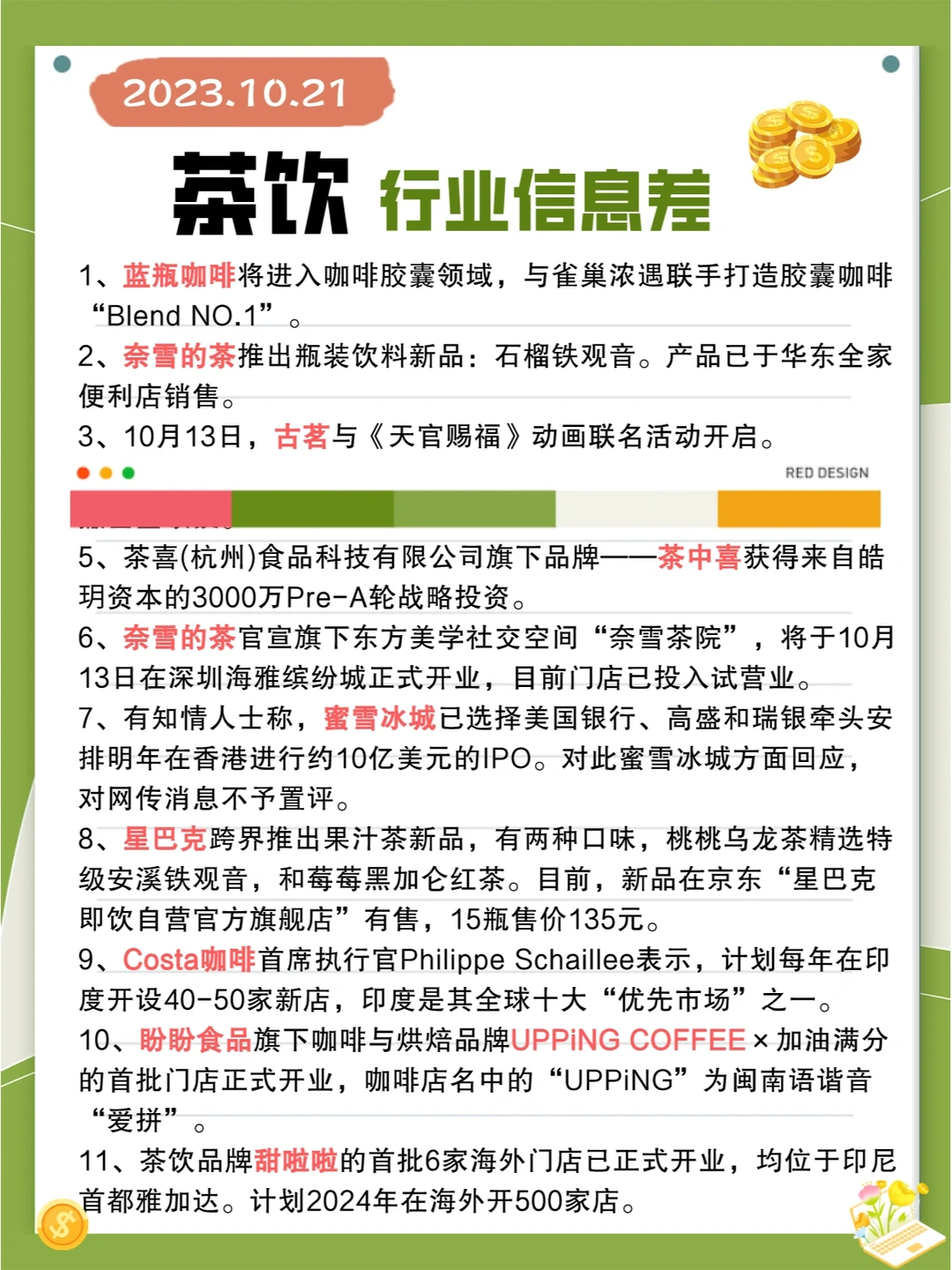 行业信息差· 茶饮