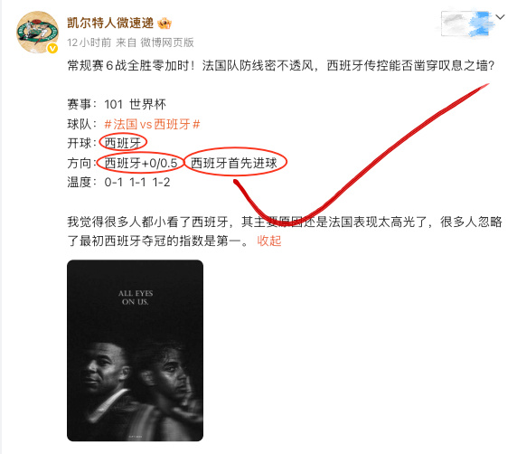昨晚达拉斯的天空属于斗牛士。西班牙 2-0 完胜法国，我们微博埋伏的...